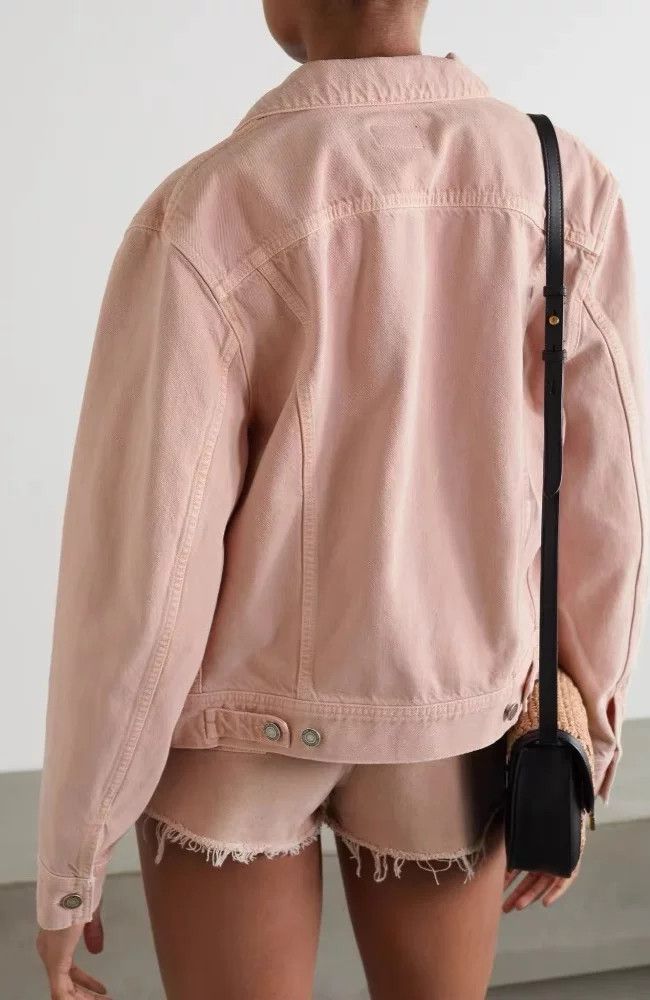 Saint Laurent Paris Saint Laurent Women's Pink Denim Jacket Size S / US 4 / IT 40 - 6 Thumbnail