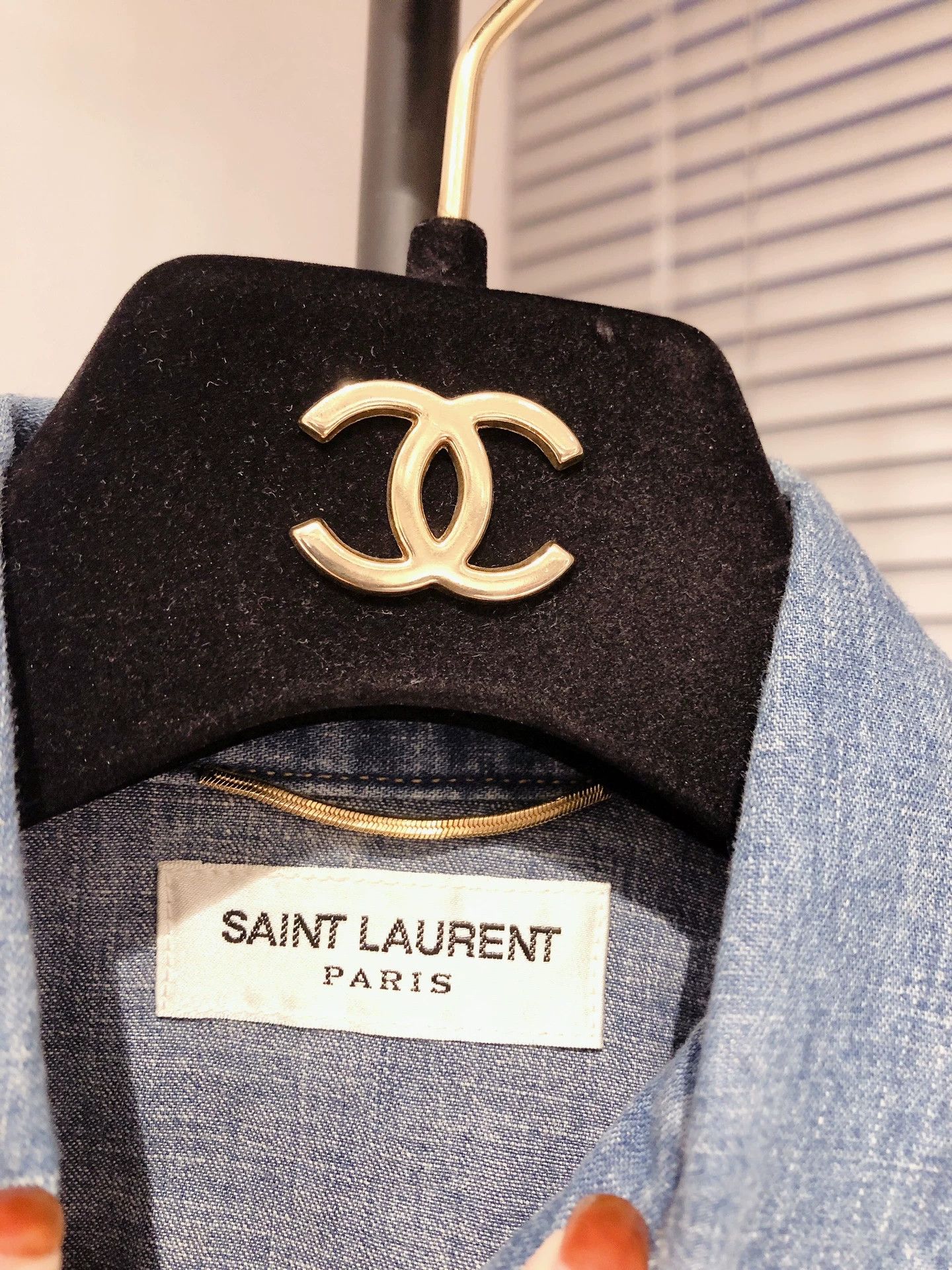Saint Laurent Paris SAINT LAURENT Light Blue Denim Shirt Size XS / US 0-2 / IT 36-38 - 8 Thumbnail