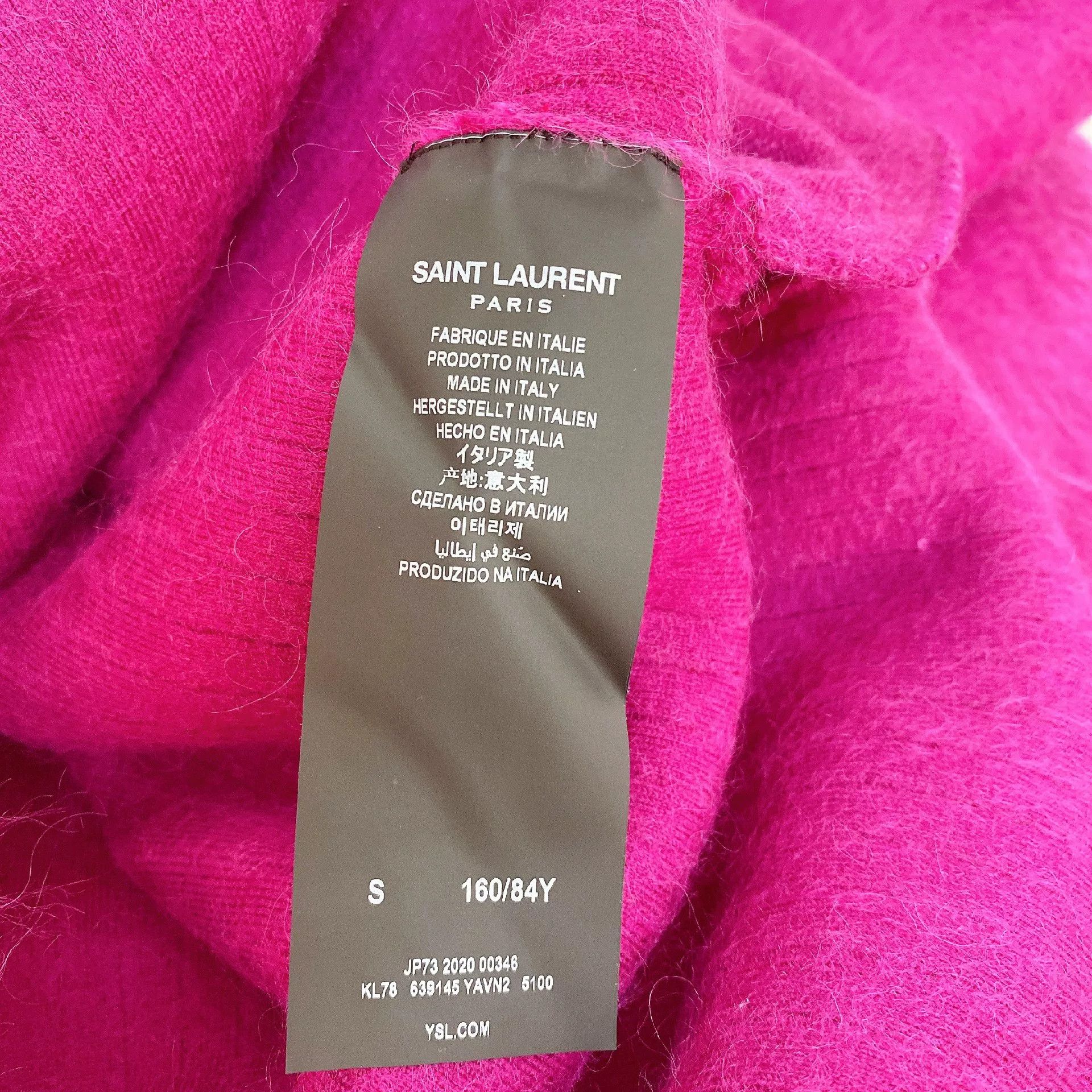Saint Laurent Paris Saint Laurent Pink Mohair Cardigan Size S / US 4 / IT 40 - 5 Thumbnail