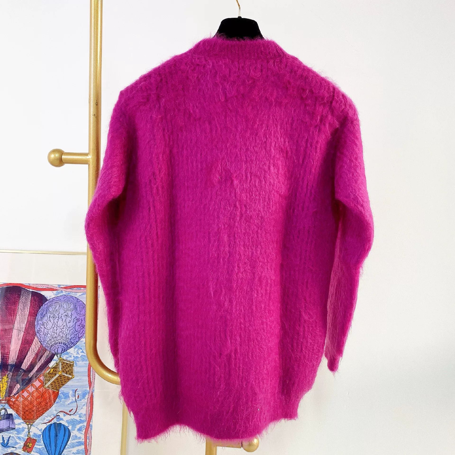 Saint Laurent Paris Saint Laurent Pink Mohair Cardigan Size S / US 4 / IT 40 - 2 Thumbnail
