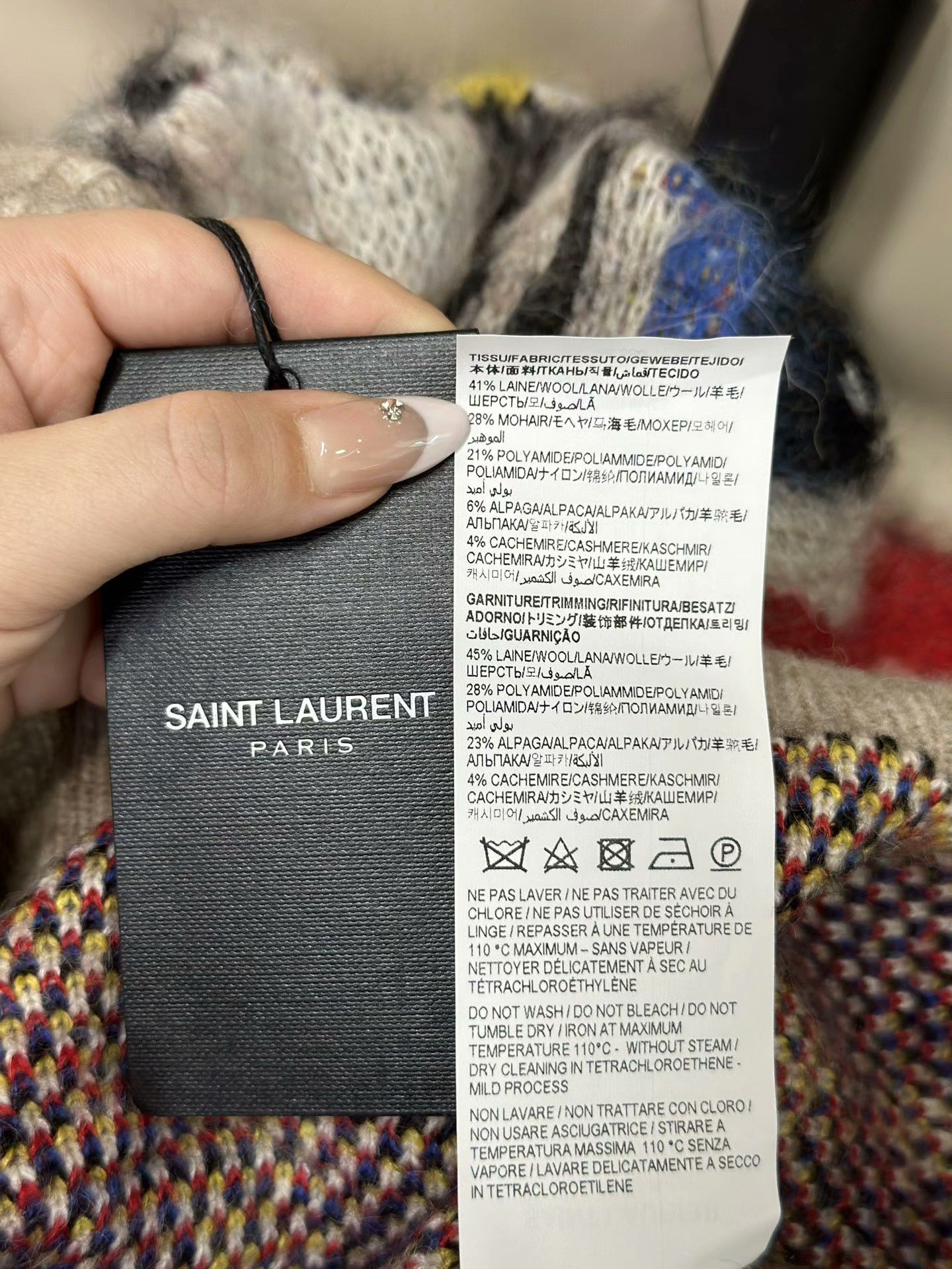 Saint Laurent Paris Saint Laurent Colorful Jacquard Crewneck Sweater Size US L / EU 52-54 / 3 - 6 Thumbnail
