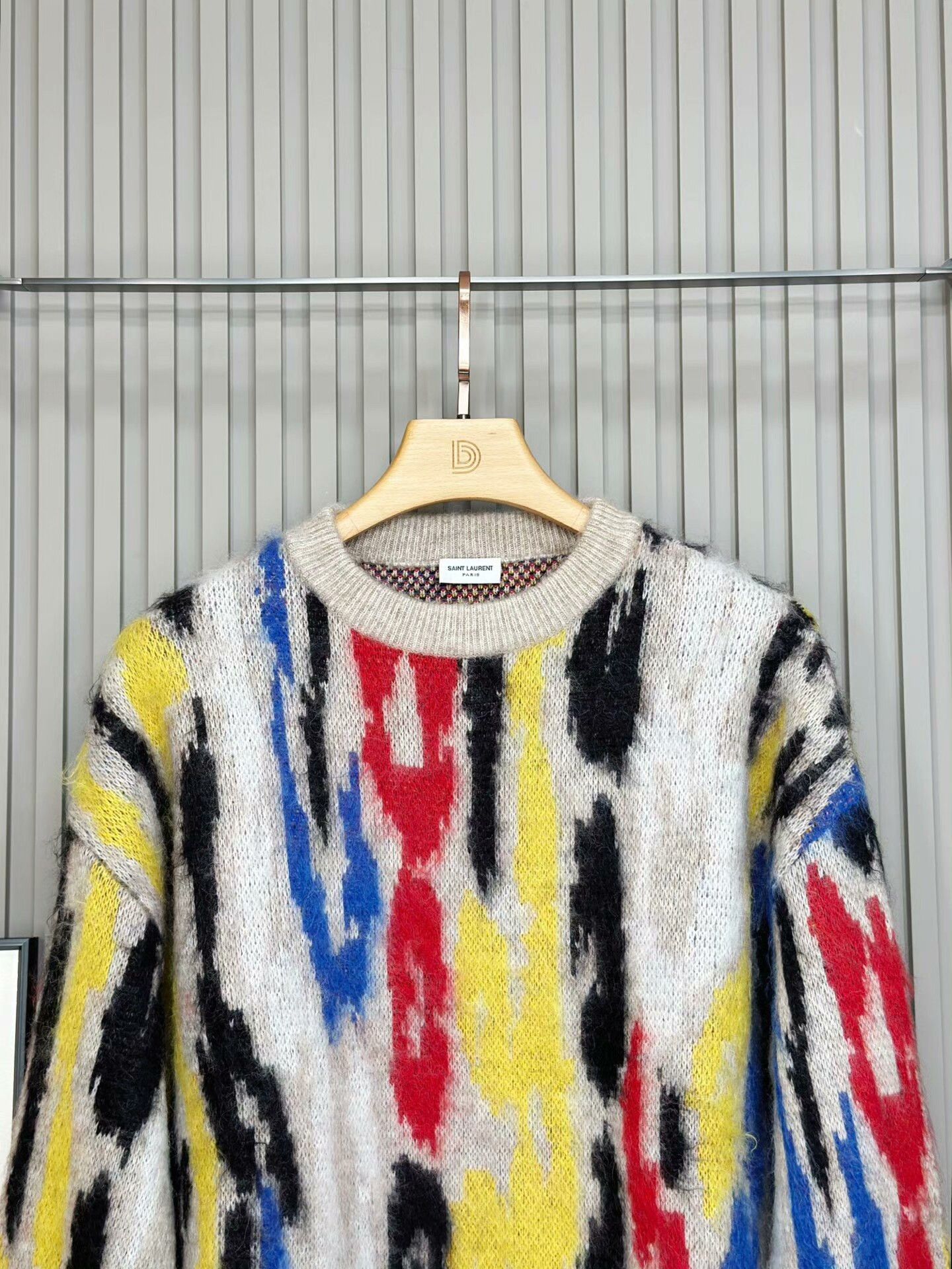 Saint Laurent Paris Saint Laurent Colorful Jacquard Crewneck Sweater Size US L / EU 52-54 / 3 - 3 Thumbnail