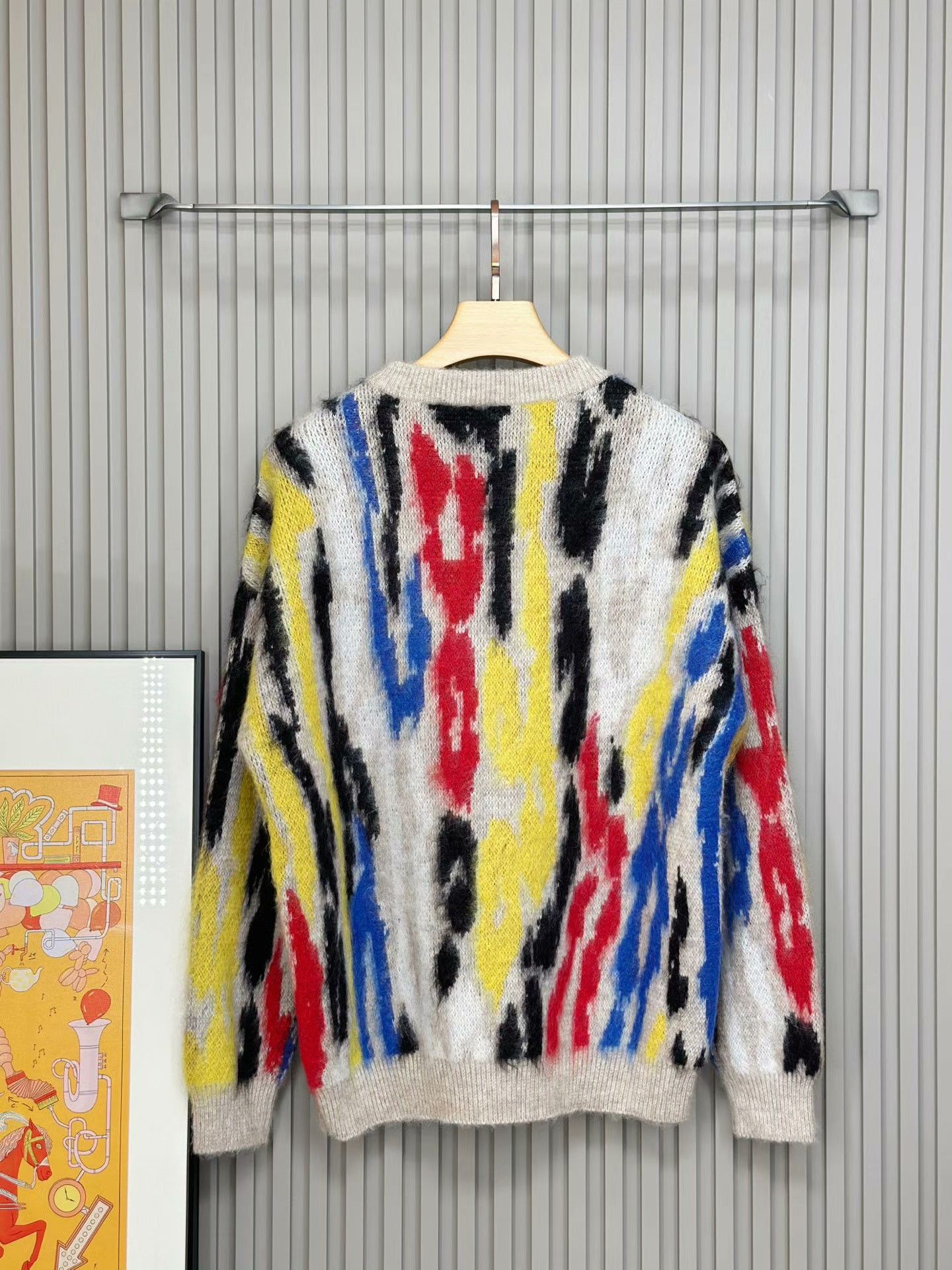 Saint Laurent Paris Saint Laurent Colorful Jacquard Crewneck Sweater Size US L / EU 52-54 / 3 - 2 Thumbnail