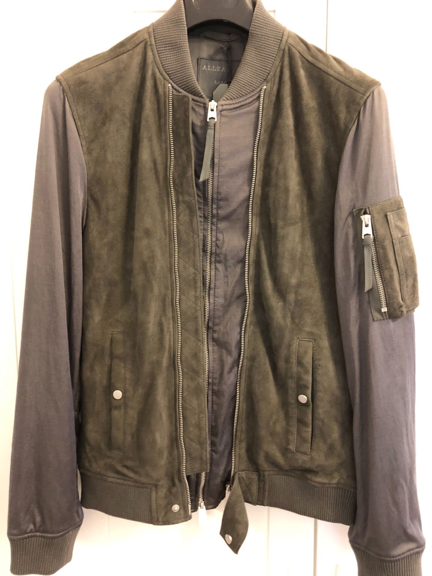 Saint Laurent Paris AllSaints Men's Suede Bomber Jacket Size US L / EU 52-54 / 3 - 3 Thumbnail
