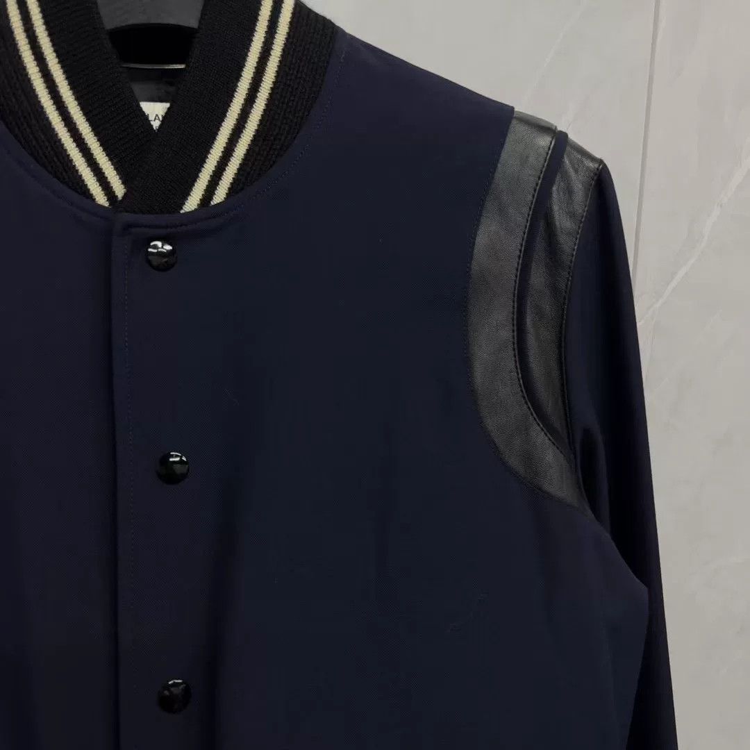 Saint Laurent Paris Saint Laurent Leather Patchwork Baseball Jacket Size US M / EU 48-50 / 2 - 2 Thumbnail