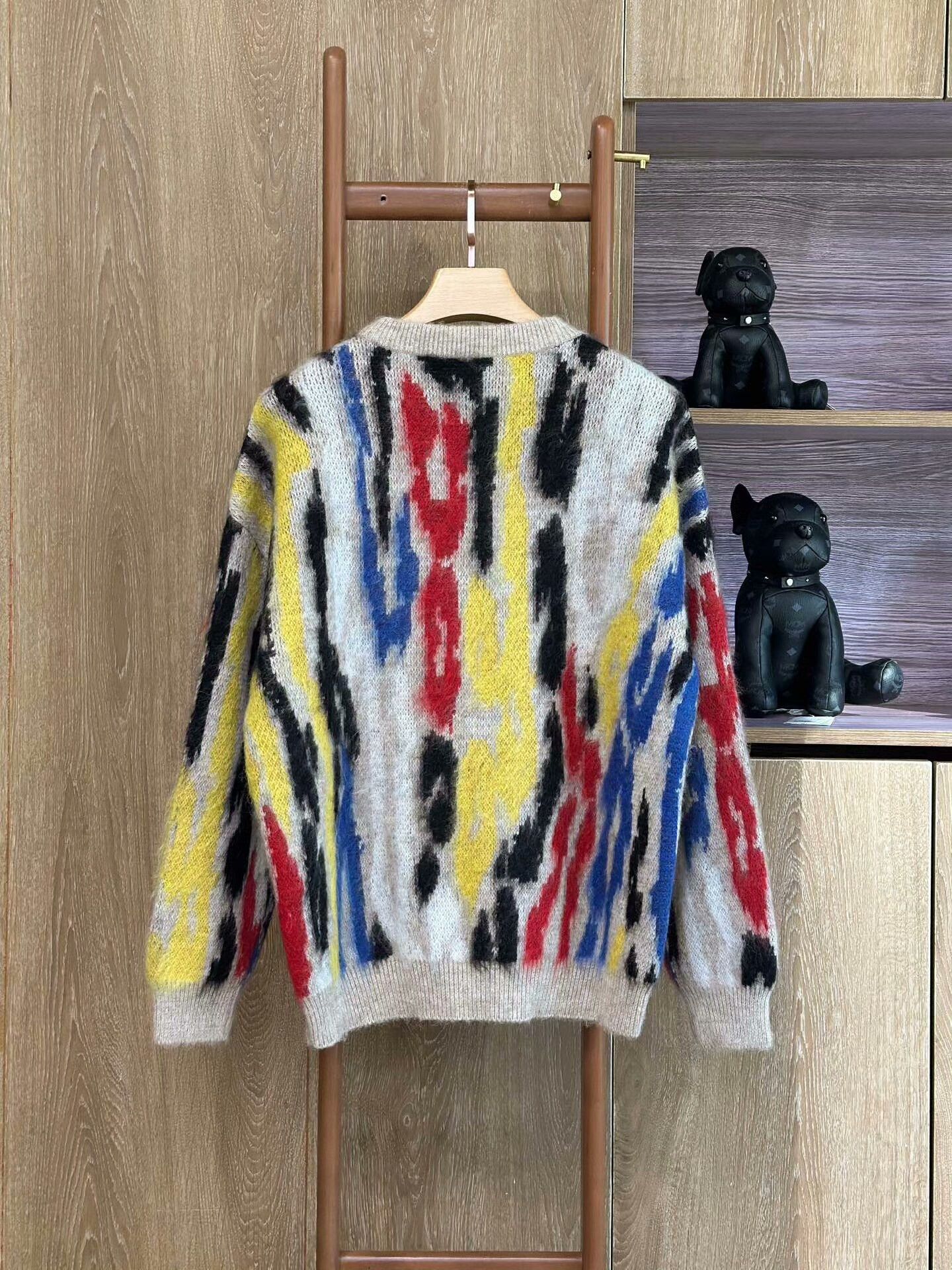 Saint Laurent Paris Saint Laurent Colorful Jacquard Crewneck Sweater Size US L / EU 52-54 / 3 - 2 Thumbnail