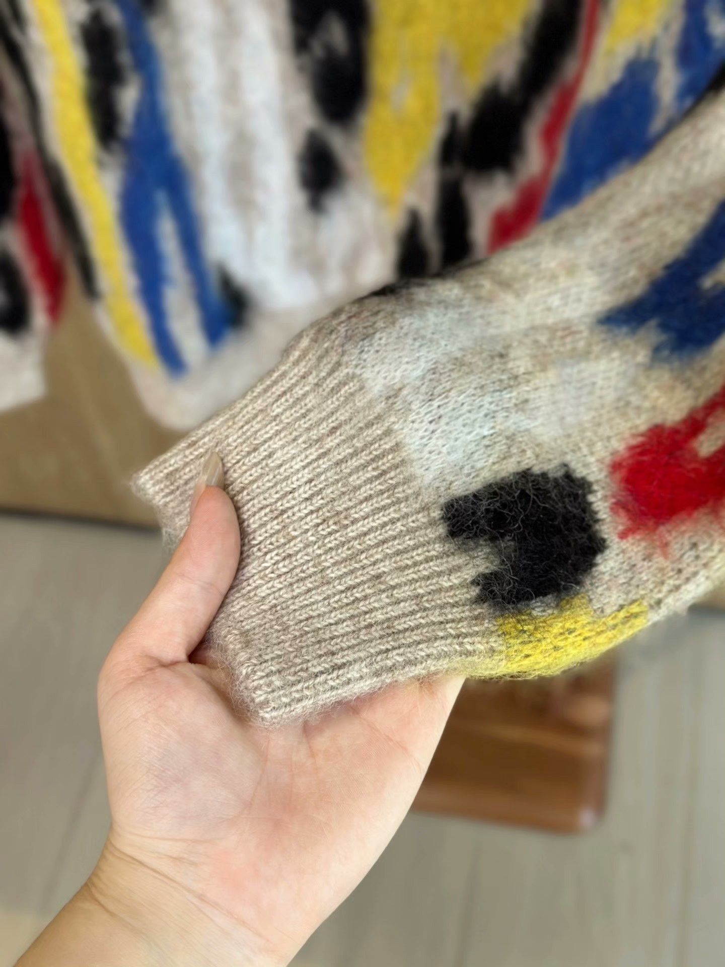 Saint Laurent Paris Saint Laurent Colorful Jacquard Crewneck Sweater Size US L / EU 52-54 / 3 - 4 Thumbnail