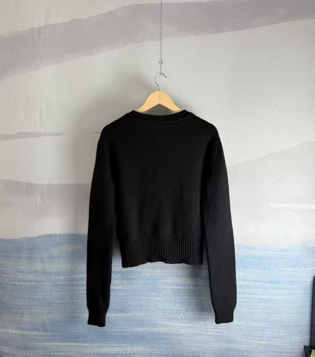 Saint Laurent Paris Saint Laurent Black Sequin Logo Cardigan Size XS / US 0-2 / IT 36-38 - 3 Thumbnail