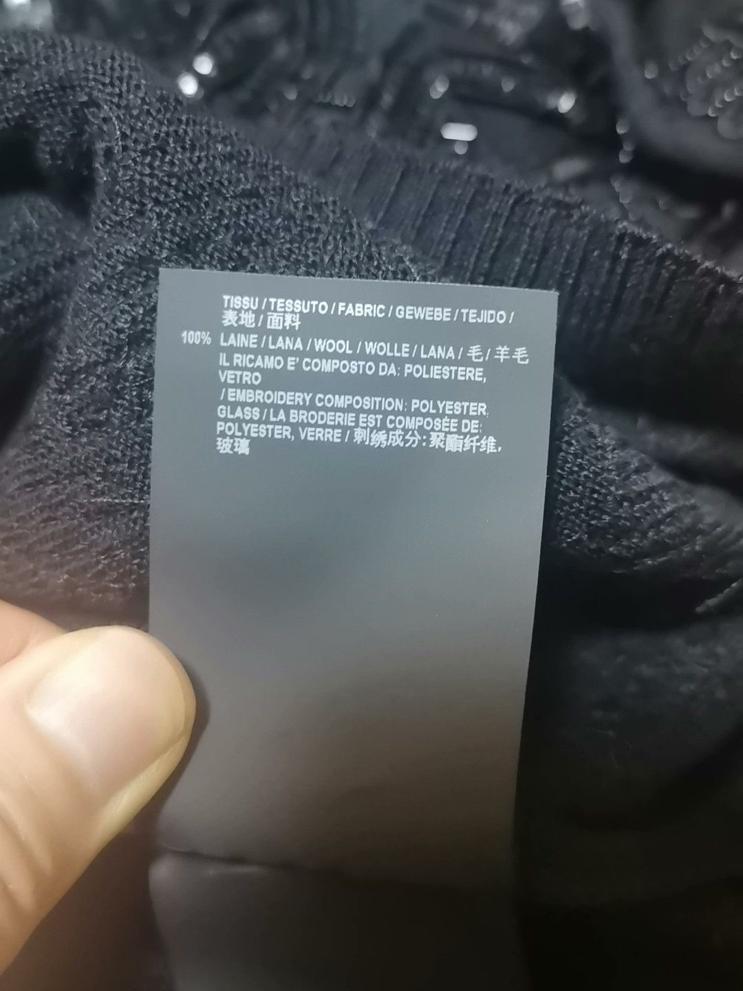 Saint Laurent Paris Saint Laurent Black Sequin Wool Sweater Size XL / US 12-14 / IT 48-50 - 4 Thumbnail