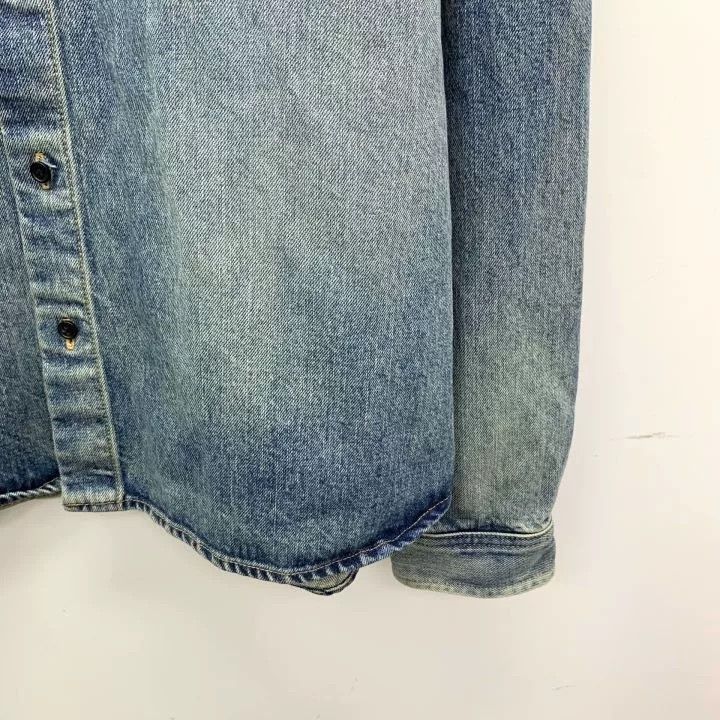 Saint Laurent Paris Yves Saint Laurent Blue Denim Shirt Size US XL / EU 56 / 4 - 4 Thumbnail