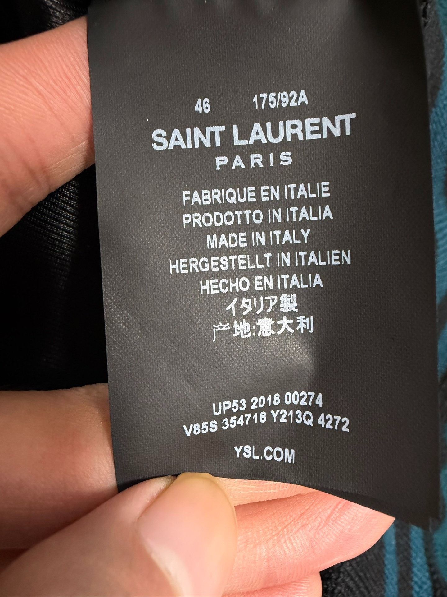 Saint Laurent Paris Saint Laurent Teal Varsity Jacket Size US S / EU 44-46 / 1 - 4 Thumbnail