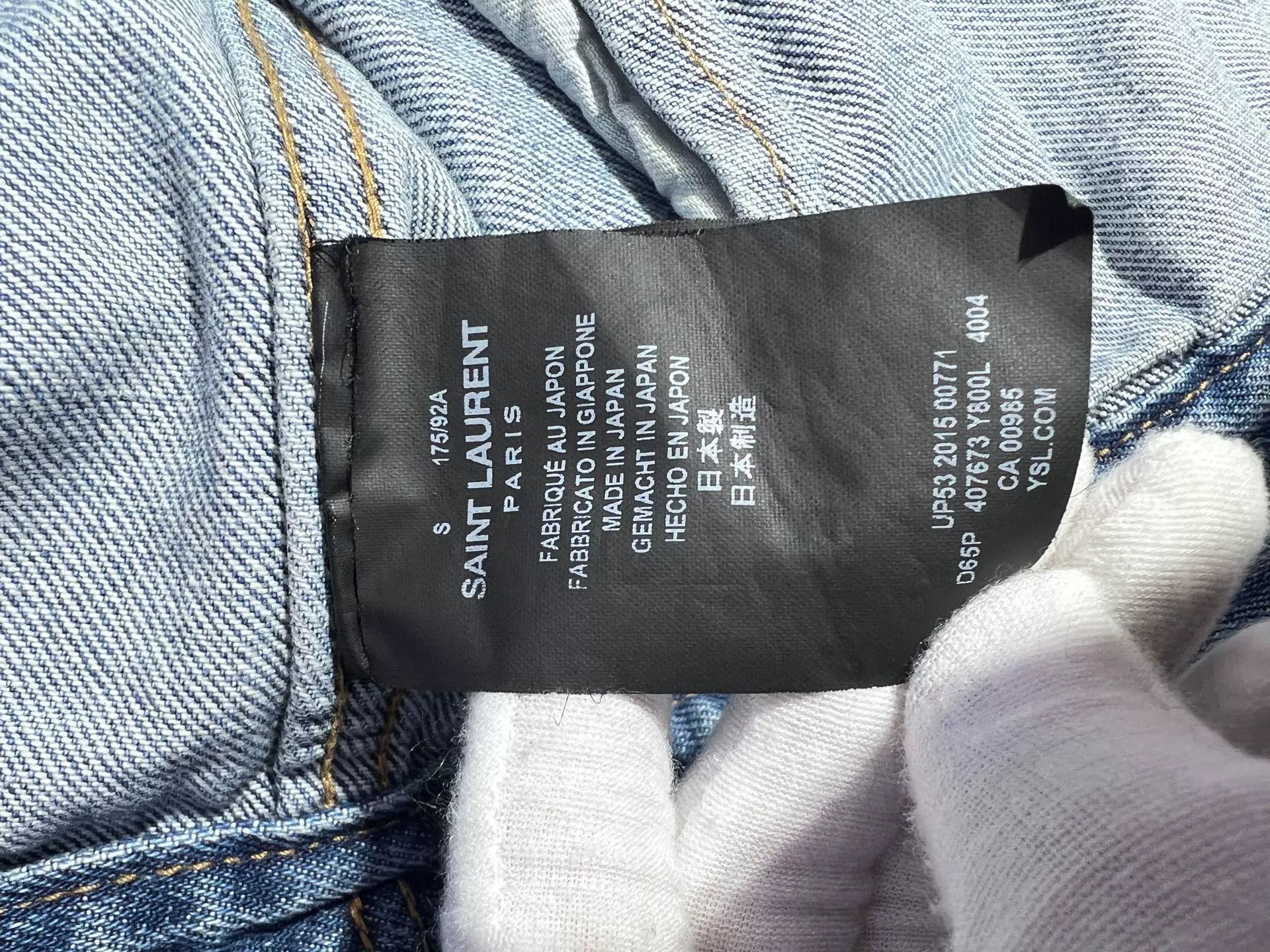 Saint Laurent Paris Saint Laurent Blue Washed Denim Jacket Size US S / EU 44-46 / 1 - 8 Thumbnail