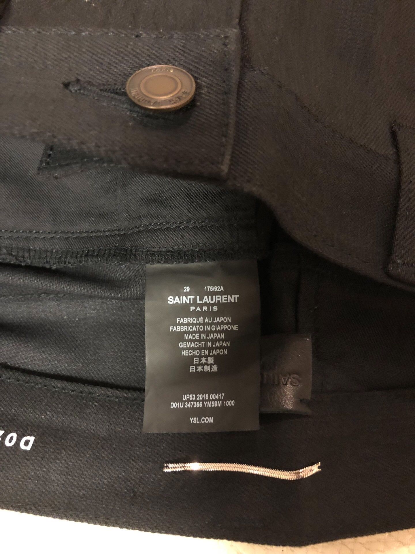 Saint Laurent Paris Saint Laurent Men's Black Jeans Size US 29 - 5 Thumbnail