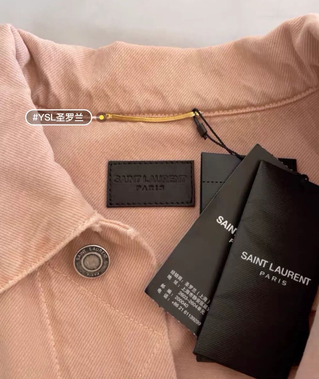 Saint Laurent Paris Saint Laurent Pink Denim Casual Jacket Size S / US 4 / IT 40 - 2 Thumbnail