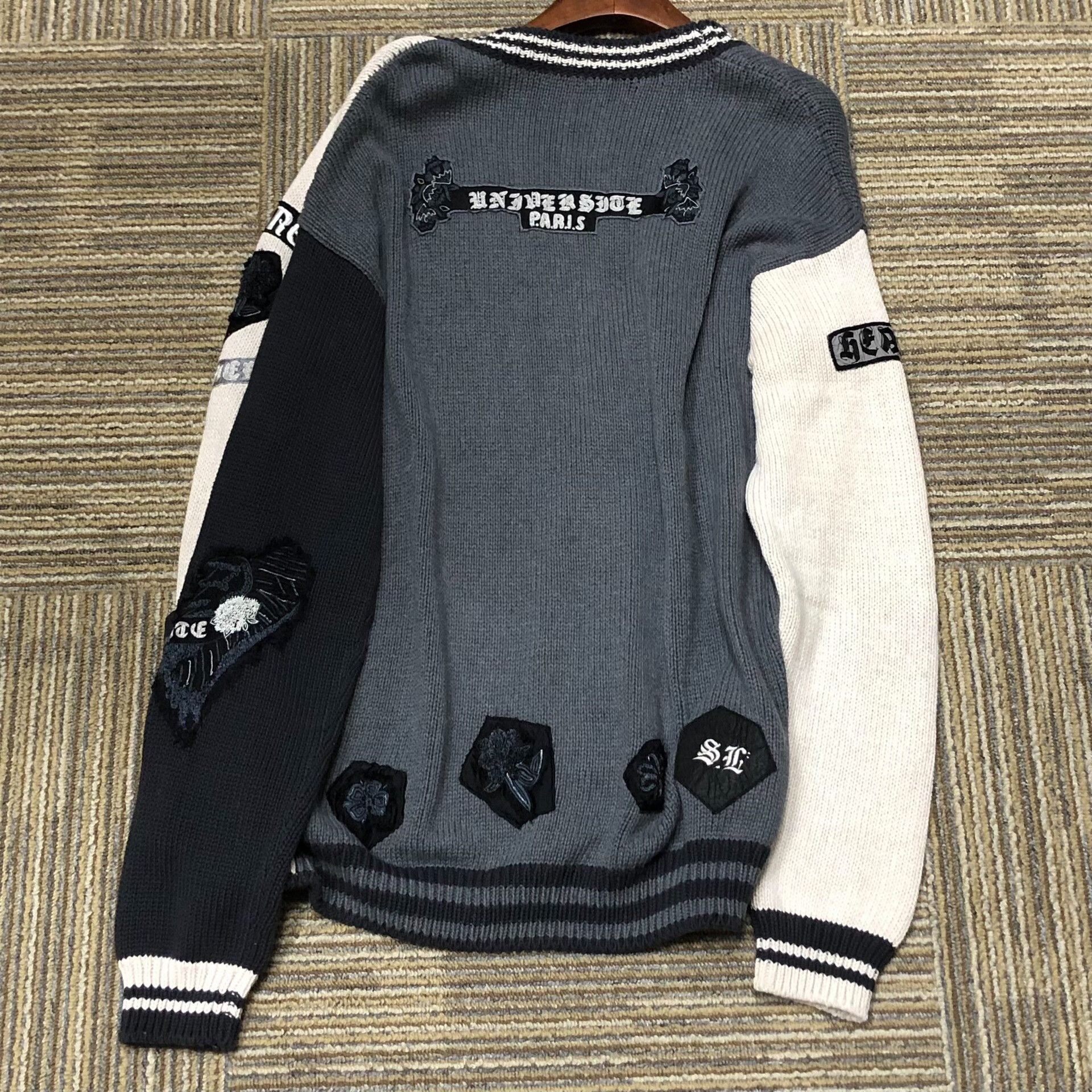 Saint Laurent Paris Saint Laurent SLP Embroidered Patch Cardigan Size US XL / EU 56 / 4 - 2 Thumbnail