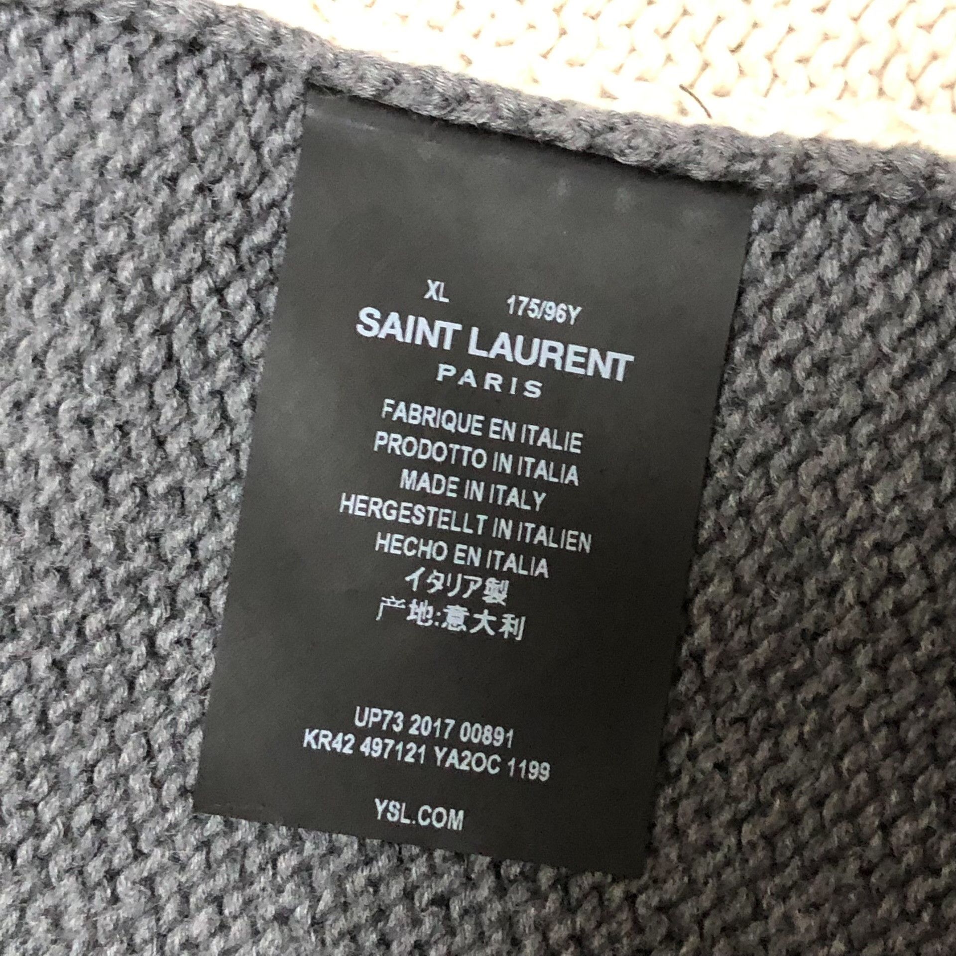 Saint Laurent Paris Saint Laurent SLP Embroidered Patch Cardigan Size US XL / EU 56 / 4 - 8 Thumbnail