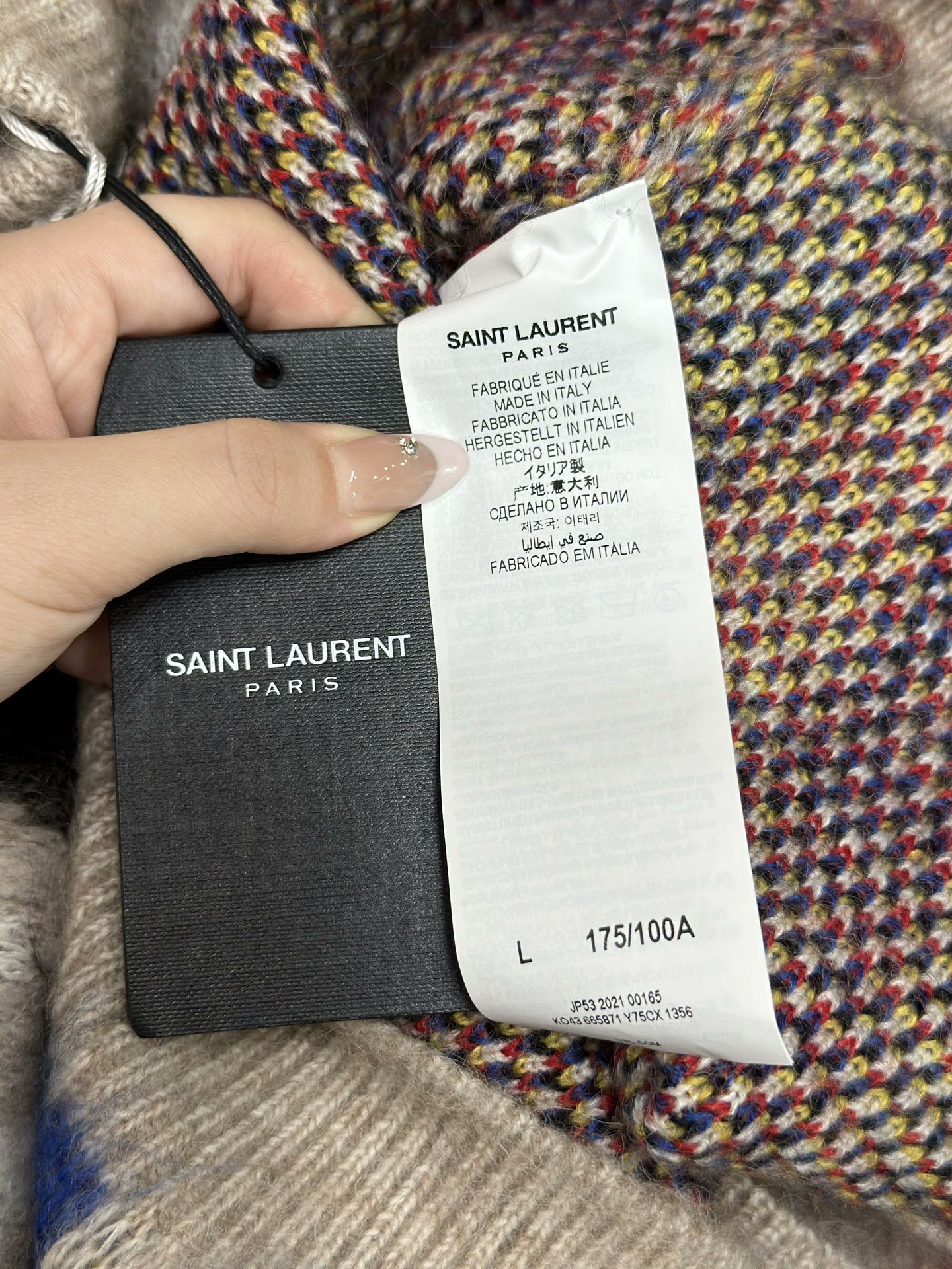 Saint Laurent Paris Saint Laurent Colorful Jacquard Crewneck Sweater Size US L / EU 52-54 / 3 - 5 Thumbnail