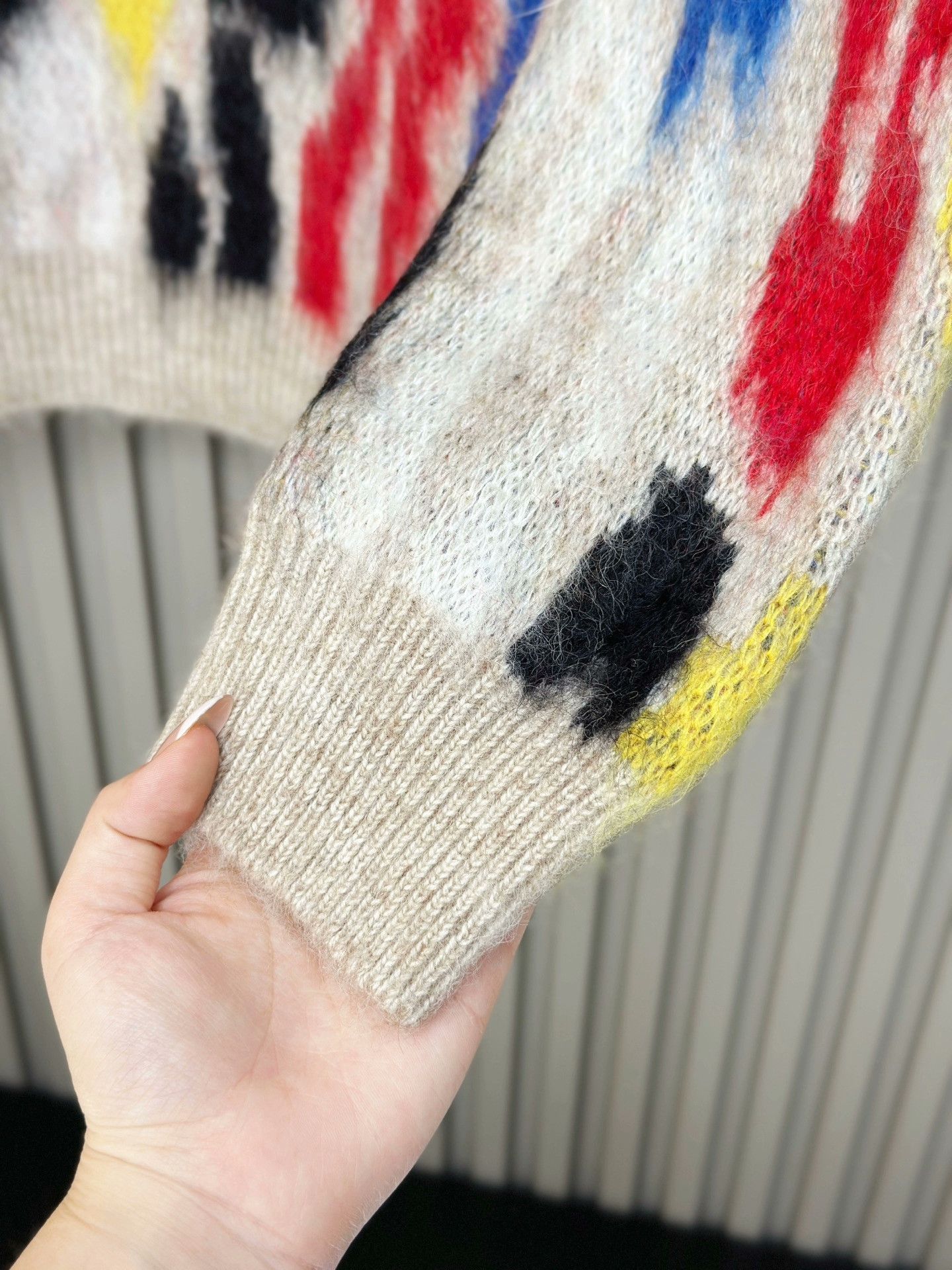 Saint Laurent Paris Saint Laurent Colorful Jacquard Crewneck Sweater Size US L / EU 52-54 / 3 - 4 Thumbnail