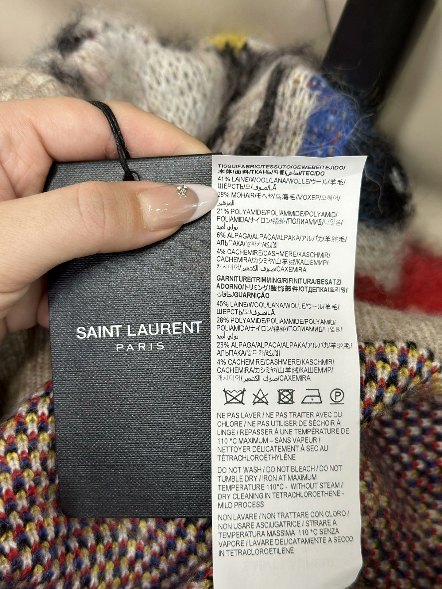 Saint Laurent Paris Saint Laurent Colorful Jacquard Crewneck Sweater Size US L / EU 52-54 / 3 - 6 Thumbnail