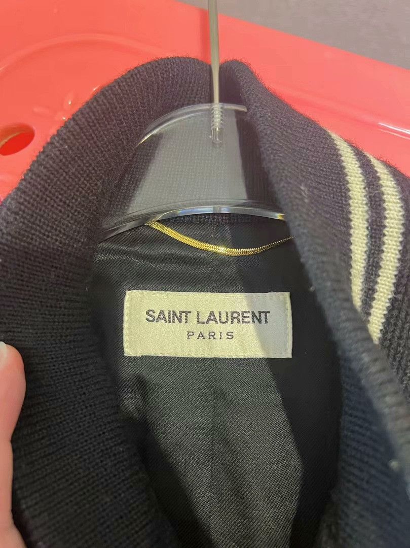 Saint Laurent Paris Saint Laurent Black White Varsity Jacket Size XS / US 0-2 / IT 36-38 - 3 Thumbnail