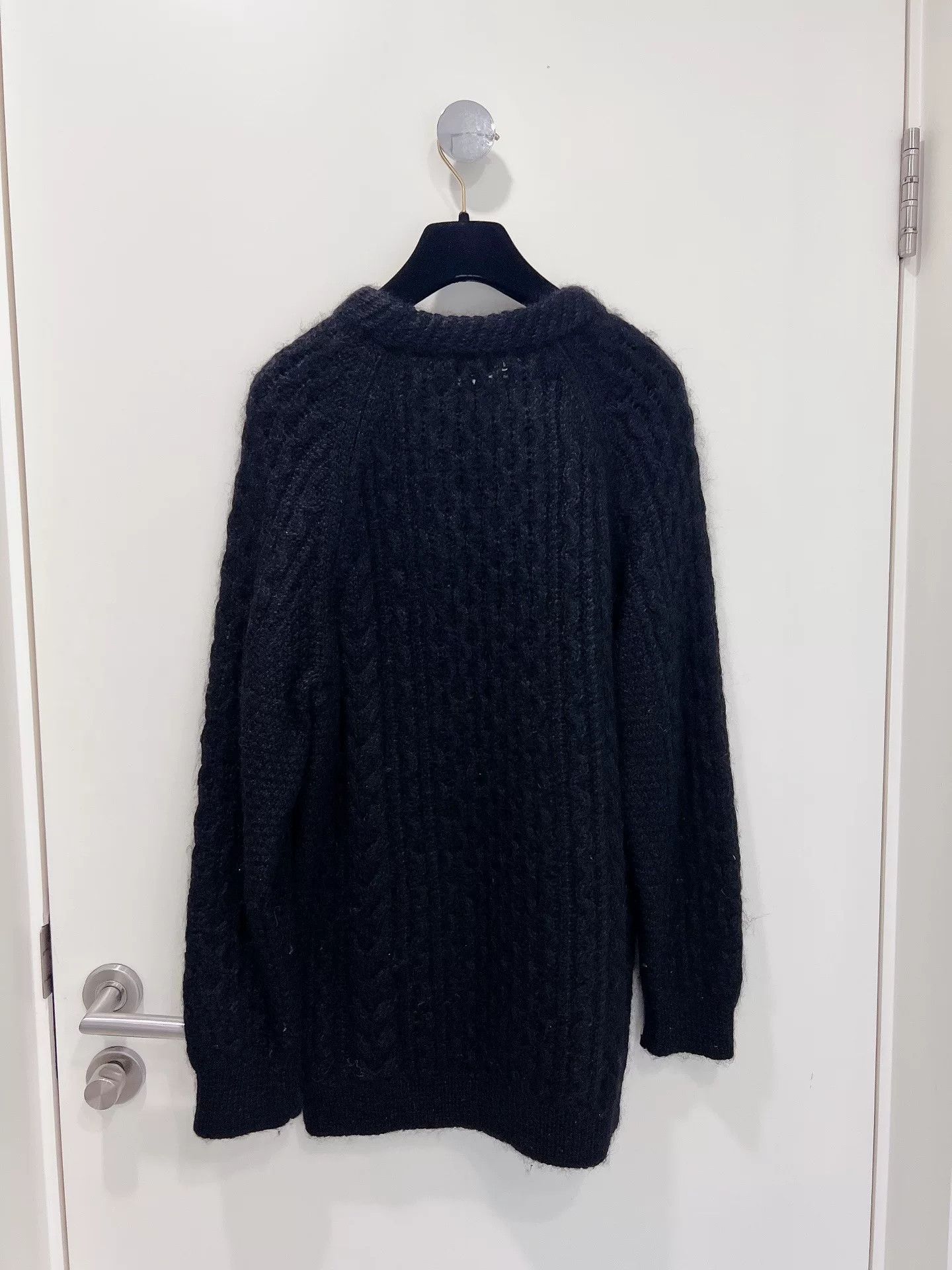 Saint Laurent Paris Saint Laurent Black Cable-Knit Sweater Size M / US 6-8 / IT 42-44 - 2 Thumbnail