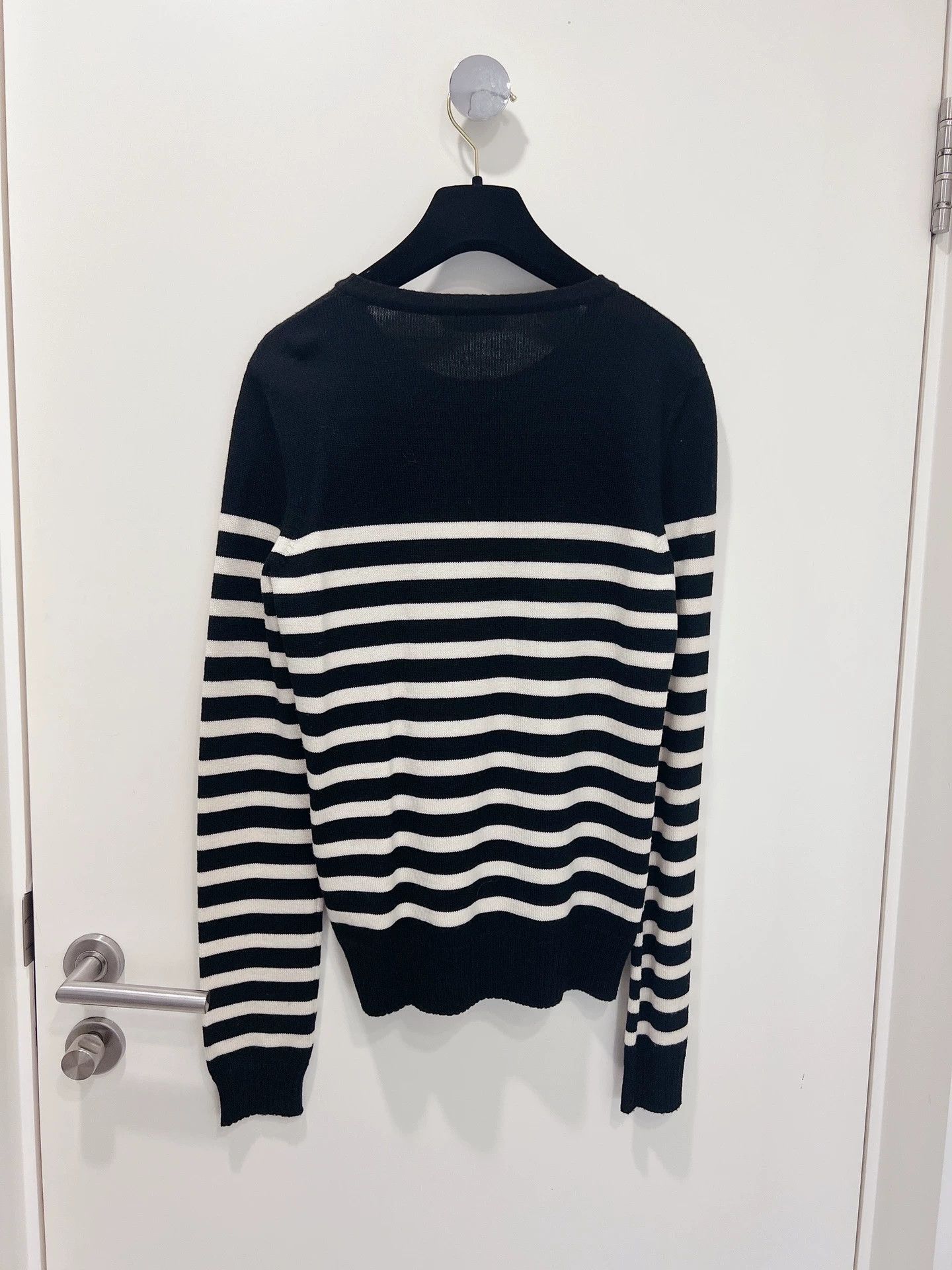 Saint Laurent Paris SAINT LAURENT Black White Striped Sweater Size XS / US 0-2 / IT 36-38 - 2 Thumbnail