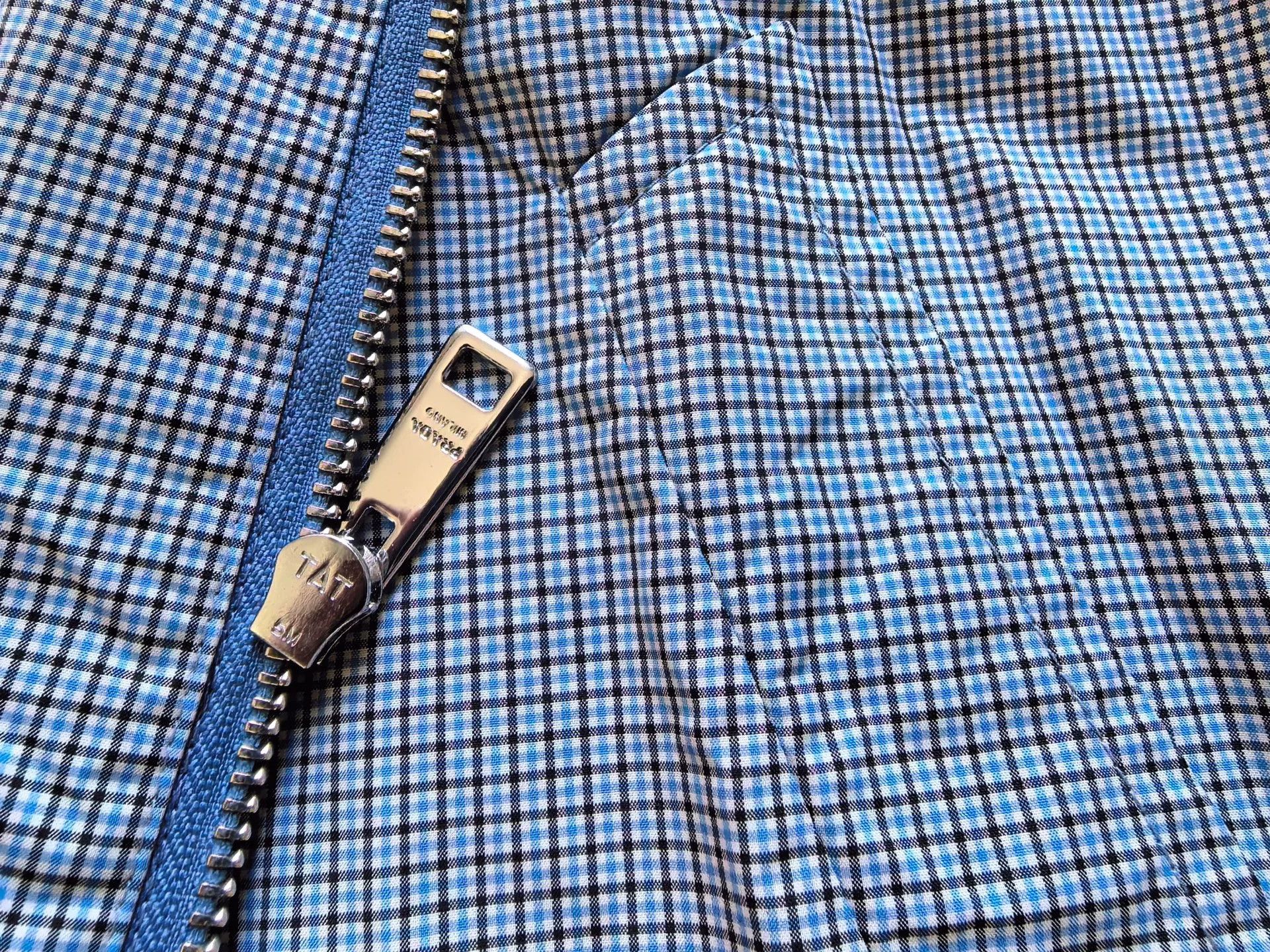 Saint Laurent Paris Prada Men's Blue Checkered Nylon Jacket Size US M / EU 48-50 / 2 - 8 Thumbnail