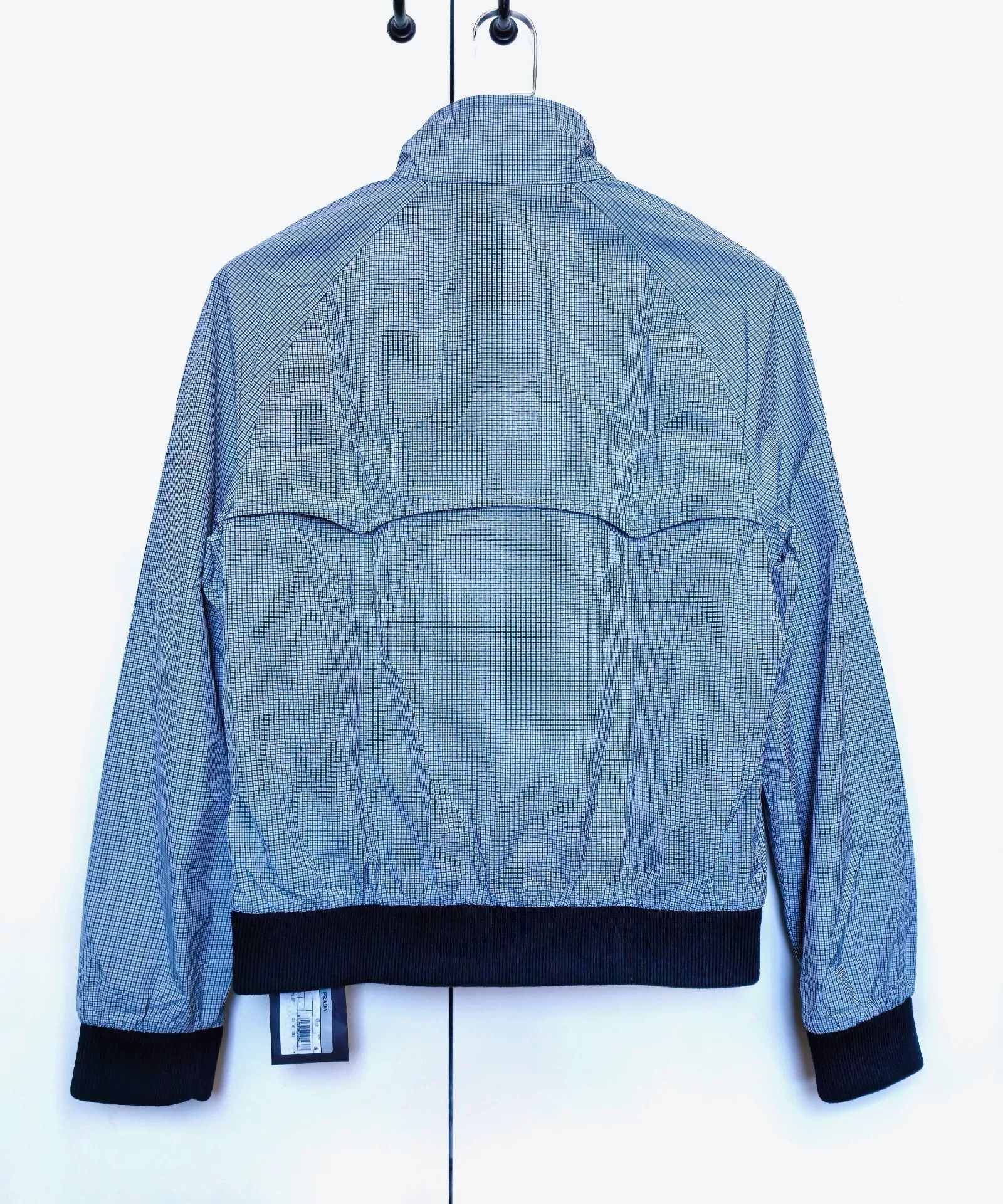 Saint Laurent Paris Prada Men's Blue Checkered Nylon Jacket Size US M / EU 48-50 / 2 - 2 Thumbnail