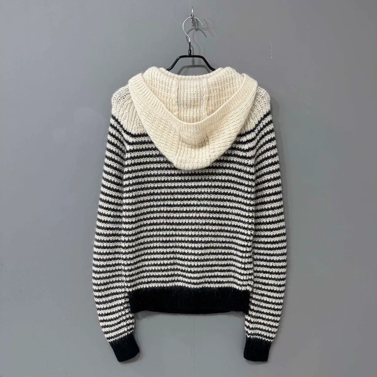 Saint Laurent Paris Saint Laurent Striped Hooded Knit Sweater Size S / US 4 / IT 40 - 3 Thumbnail