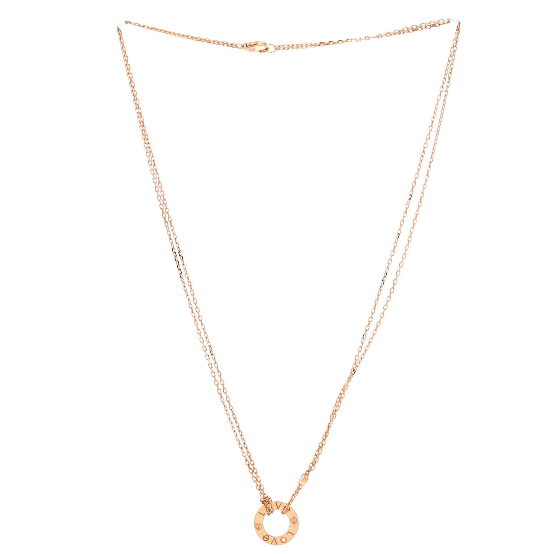 Cartier 2 Diamonds Love Pendant Necklace Size ONE SIZE - 3 Thumbnail