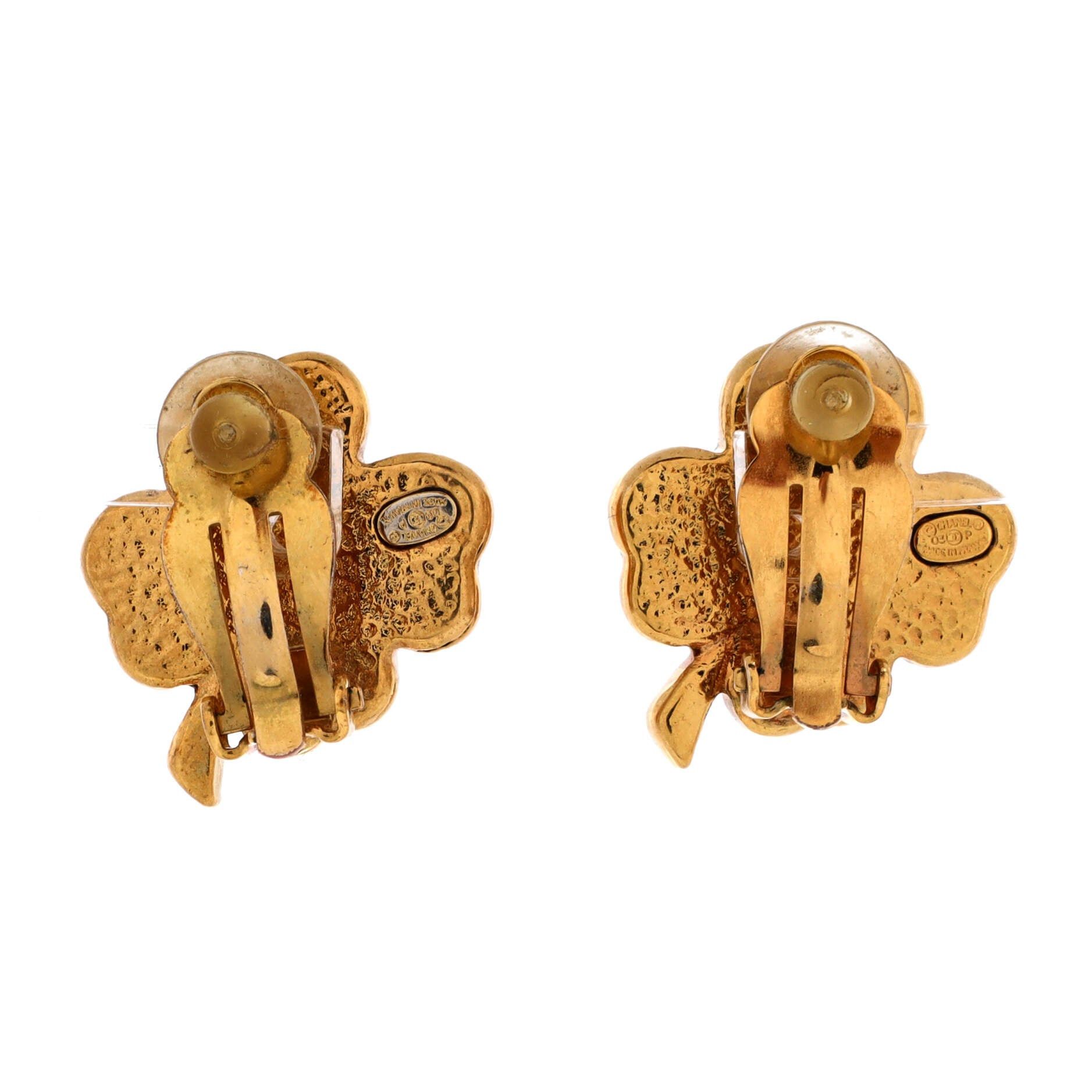 Chanel Vintage CC Clover Clip-On Earrings Size ONE SIZE - 2 Thumbnail