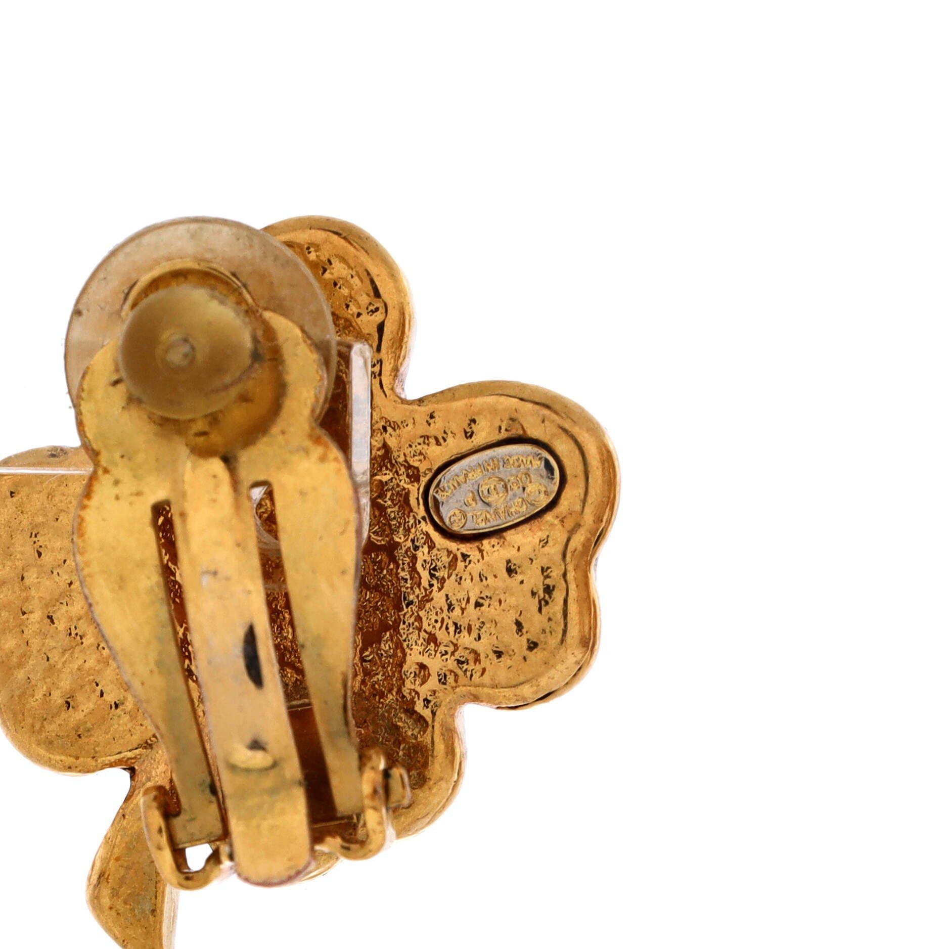 Chanel Vintage CC Clover Clip-On Earrings Size ONE SIZE - 3 Thumbnail