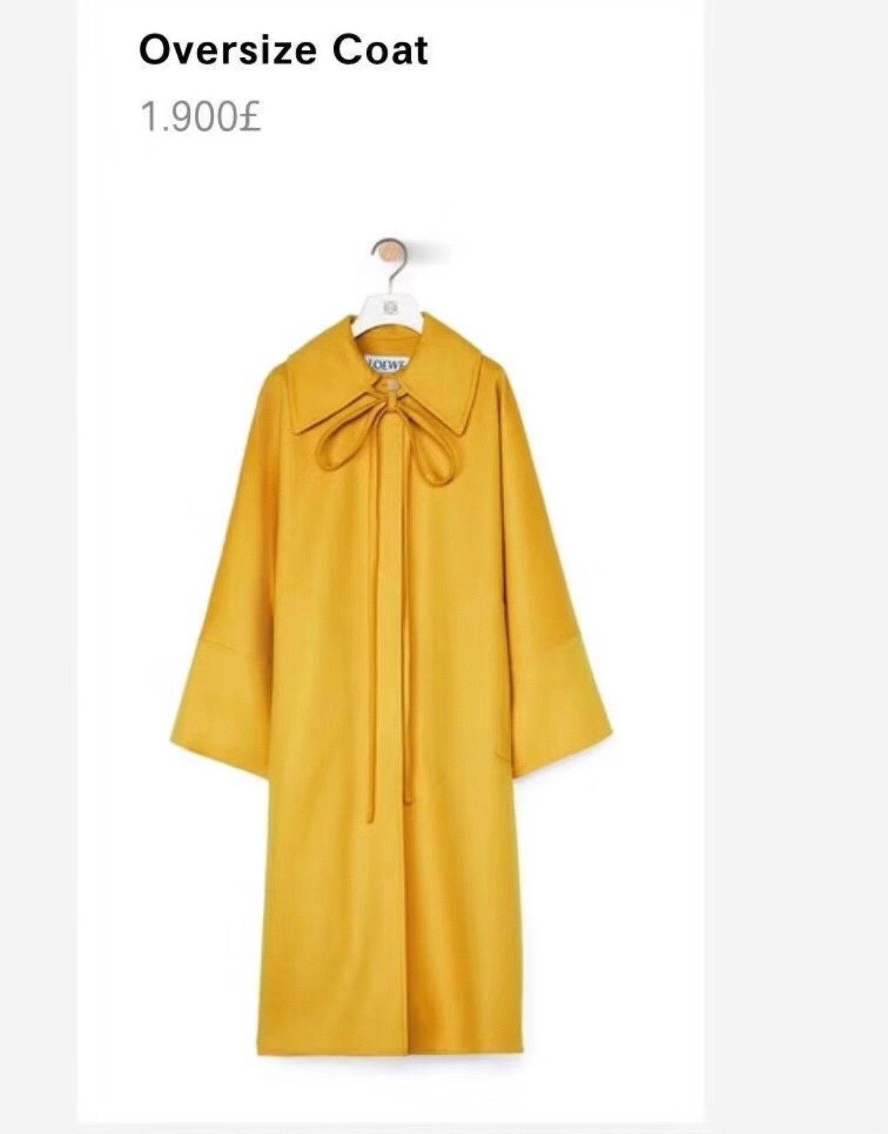Loewe Loewe Yellow Cashmere Long Coat Jodie Size XS / US 0-2 / IT 36-38 - 9 Thumbnail