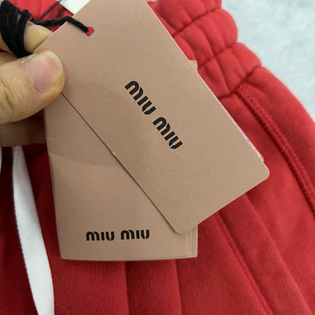 Miu Miu Miu Miu Red Logo Print Drawstring Shorts Size 38" / US 16 / IT 52 - 5 Thumbnail