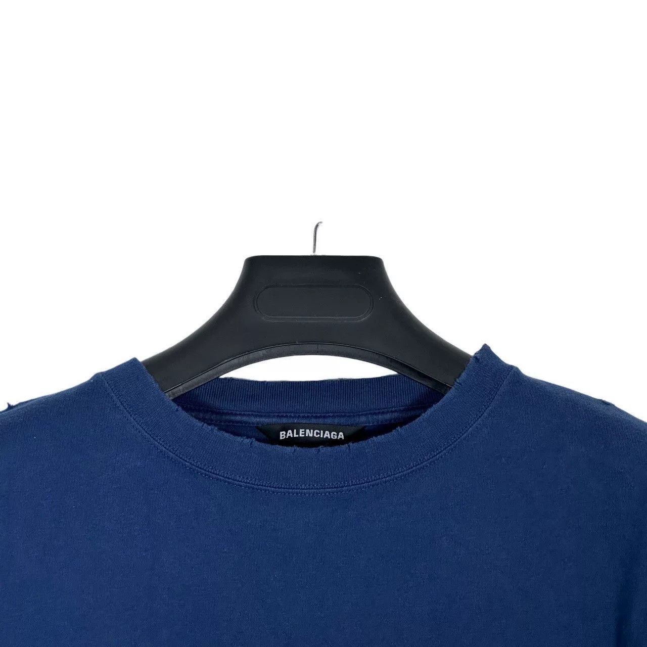 Balenciaga Balenciaga Blue Distressed Running Short Sleeve Size US M / EU 48-50 / 2 - 4 Thumbnail