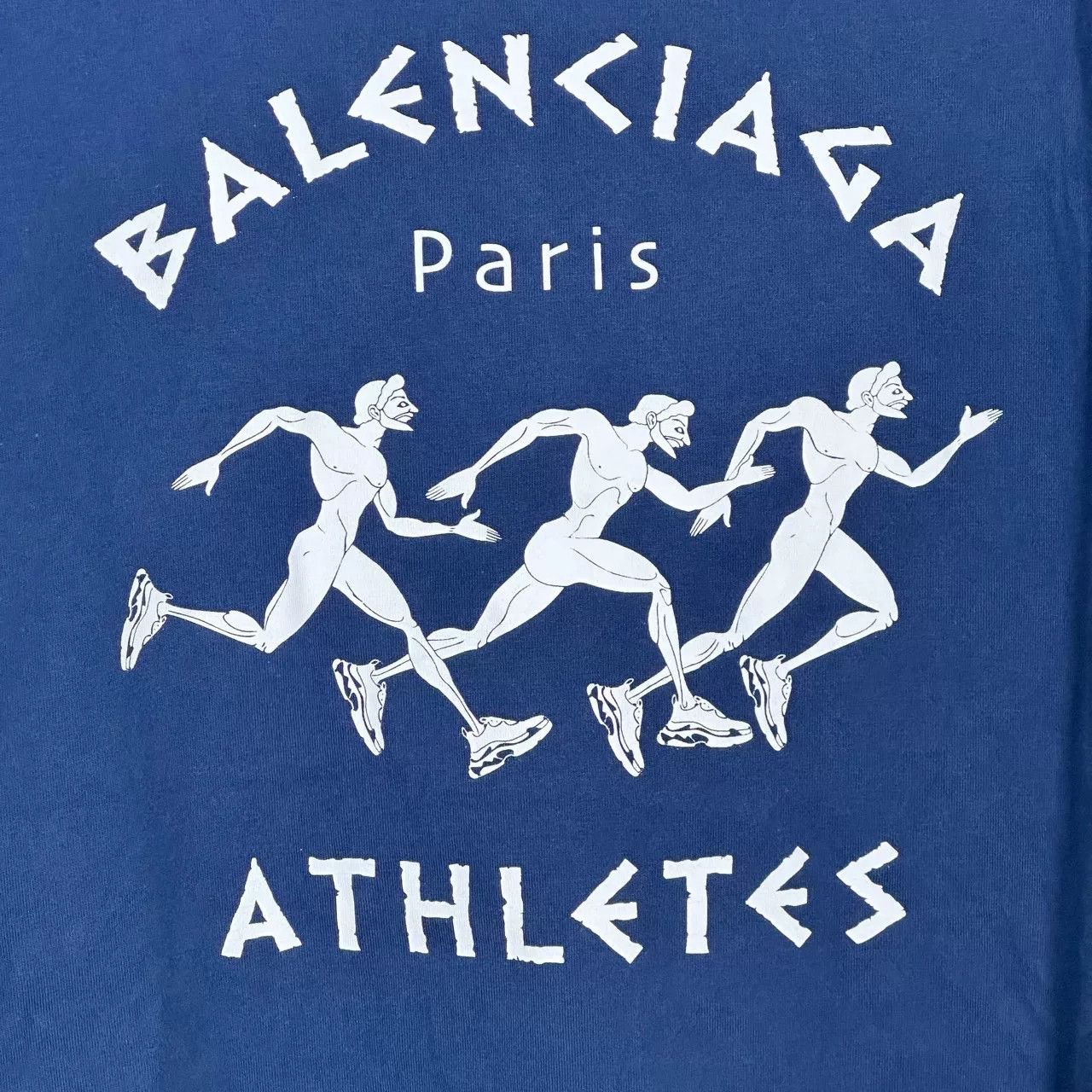 Balenciaga Balenciaga Blue Distressed Running Short Sleeve Size US M / EU 48-50 / 2 - 5 Thumbnail