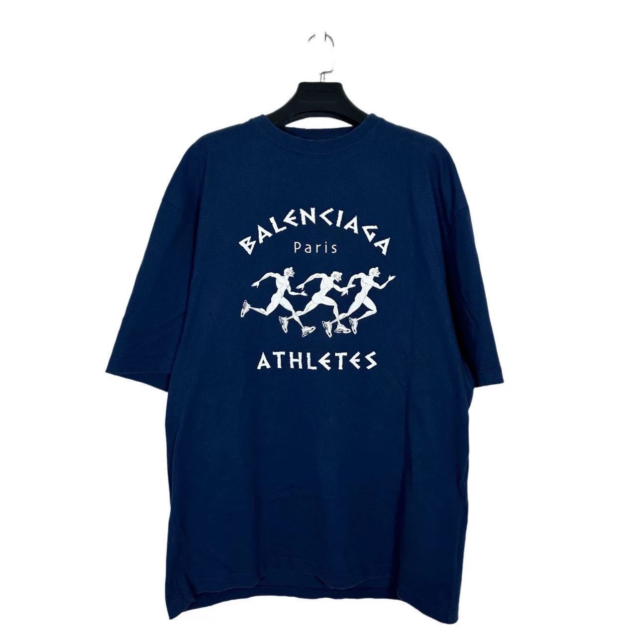 Balenciaga Balenciaga Blue Distressed Running Short Sleeve Size US M / EU 48-50 / 2 - 2 Thumbnail