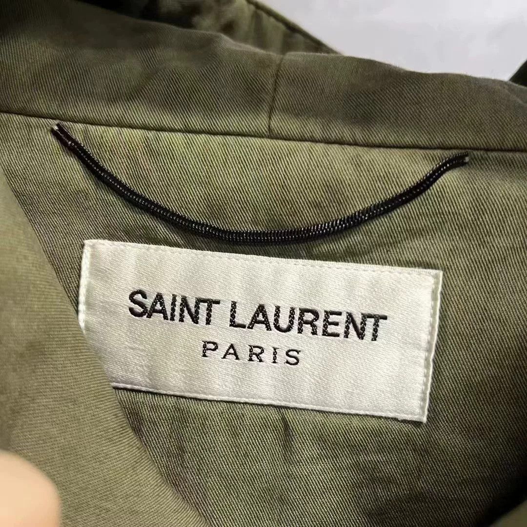 Saint Laurent Paris Saint Laurent Military Green Diamond Patch Parka Size S / US 4 / IT 40 - 3 Thumbnail