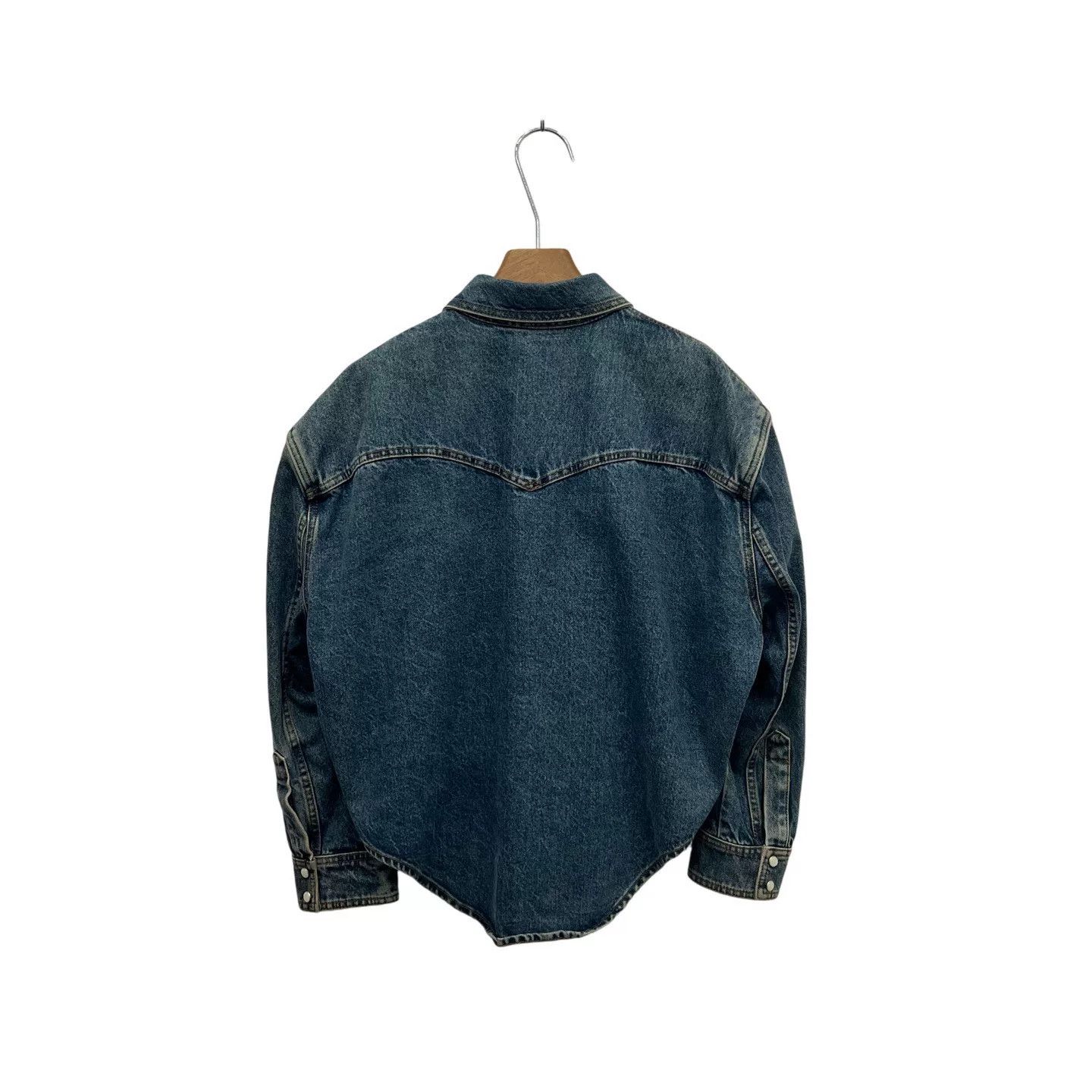Balenciaga Balenciaga Oversized Wide-Shoulder Denim Jacket Size S / US 4 / IT 40 - 3 Thumbnail