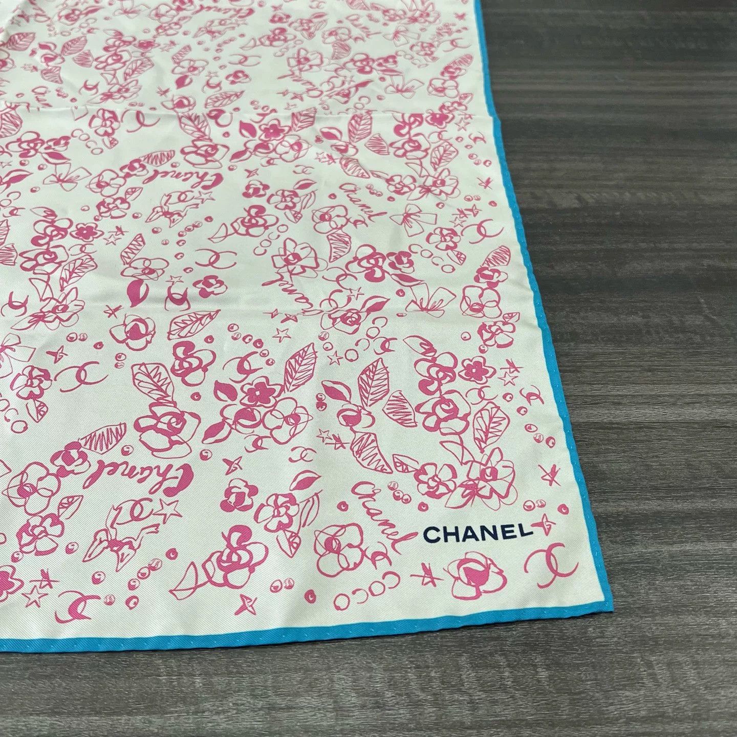 Chanel Chanel Pink Floral Silk Scarf Size ONE SIZE - 2 Thumbnail