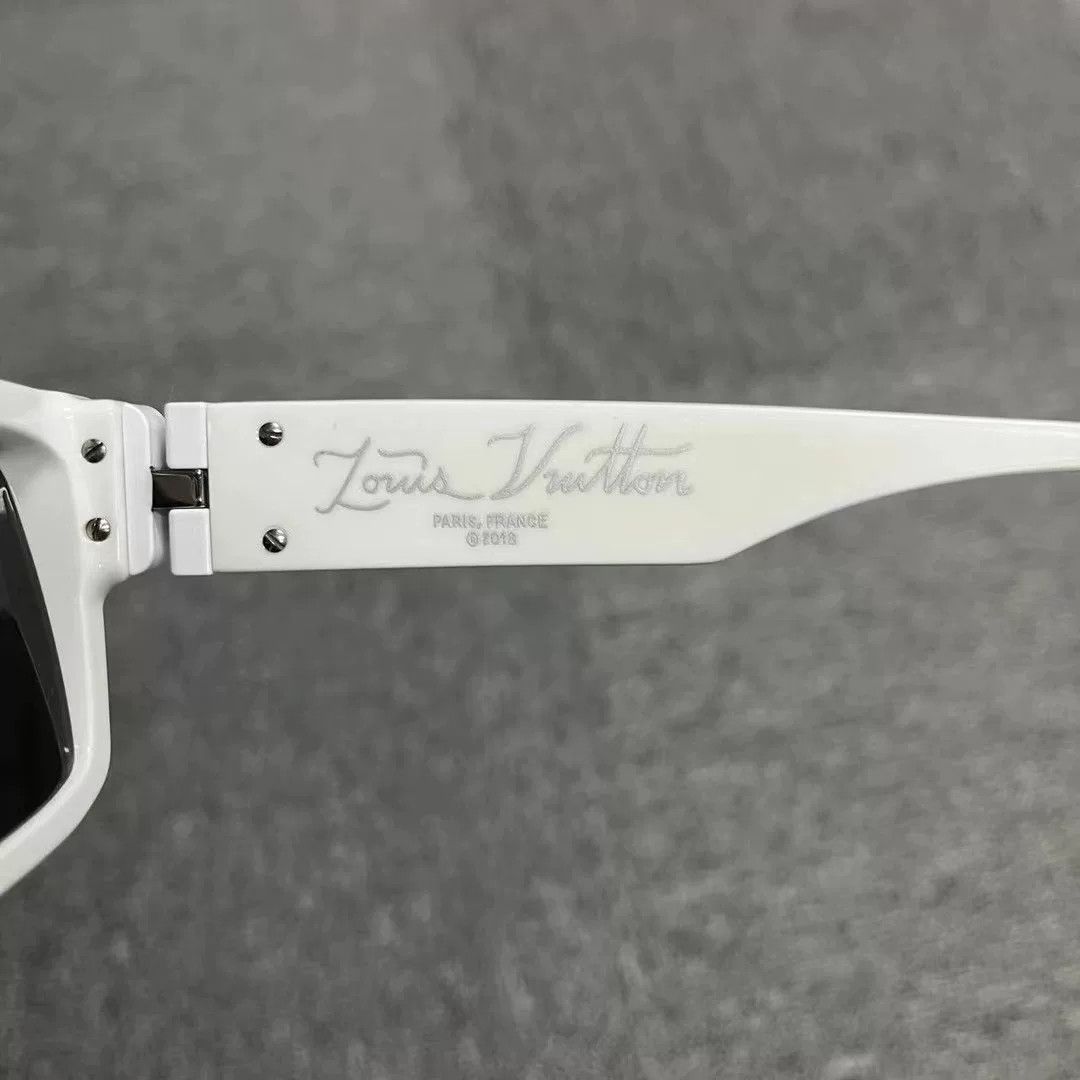 Louis Vuitton Louis Vuitton White Virgil Painted Logo Sunglasses Size ONE SIZE - 3 Thumbnail