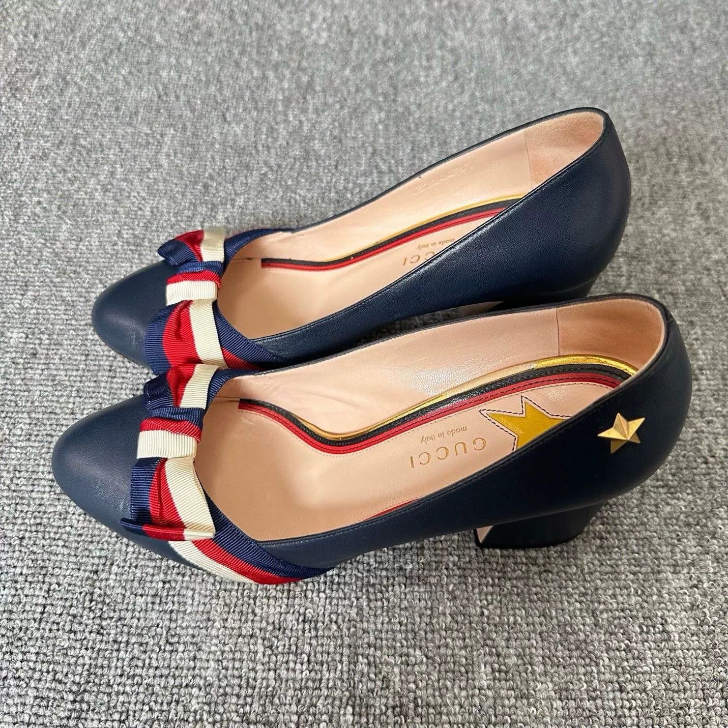 Gucci Gucci Bow High Heels with Tricolor Stripe Size US 6 / IT 36 - 5 Thumbnail