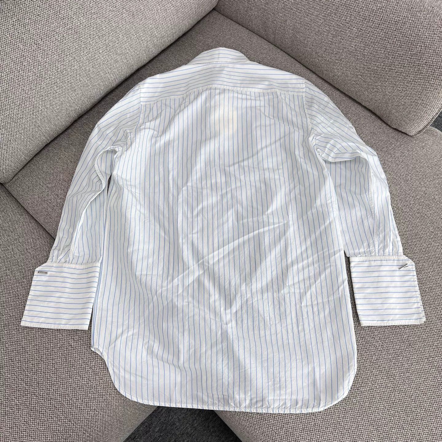 Louis Vuitton Louis Vuitton Silk Striped Mid-Length Shirt Size XXS / US 00 / IT 34 - 2 Thumbnail
