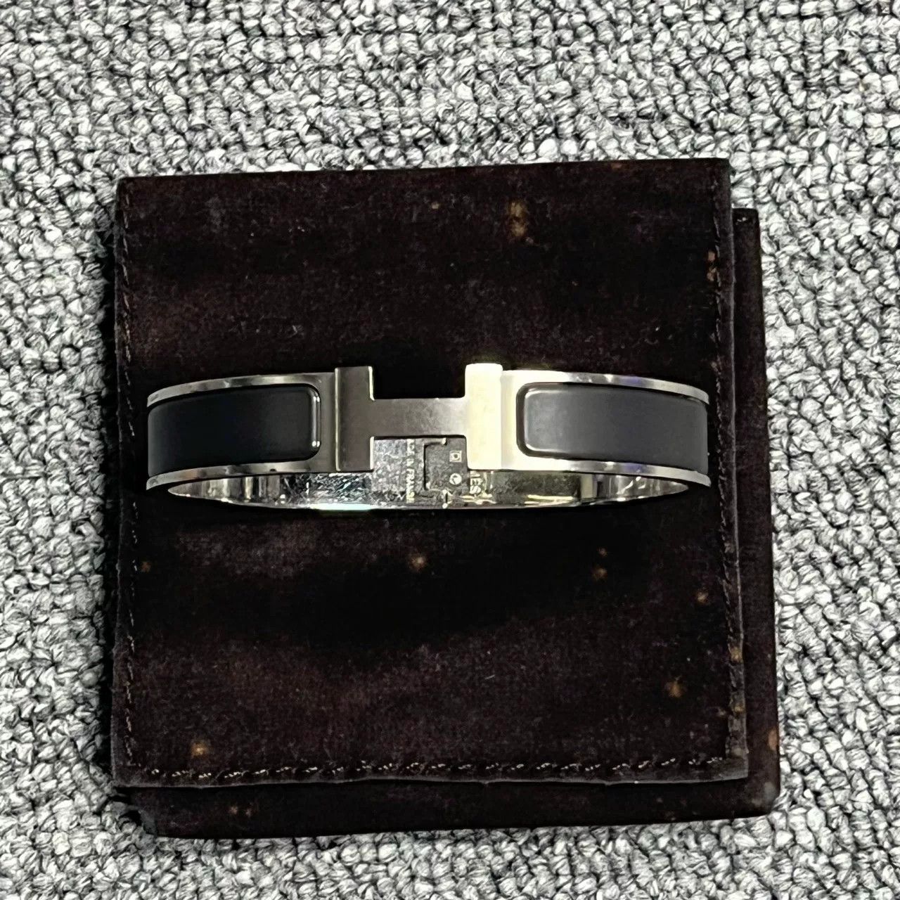 Hermes Hermes Matte Black H Open Adjustable Bracelet Size ONE SIZE - 2 Thumbnail