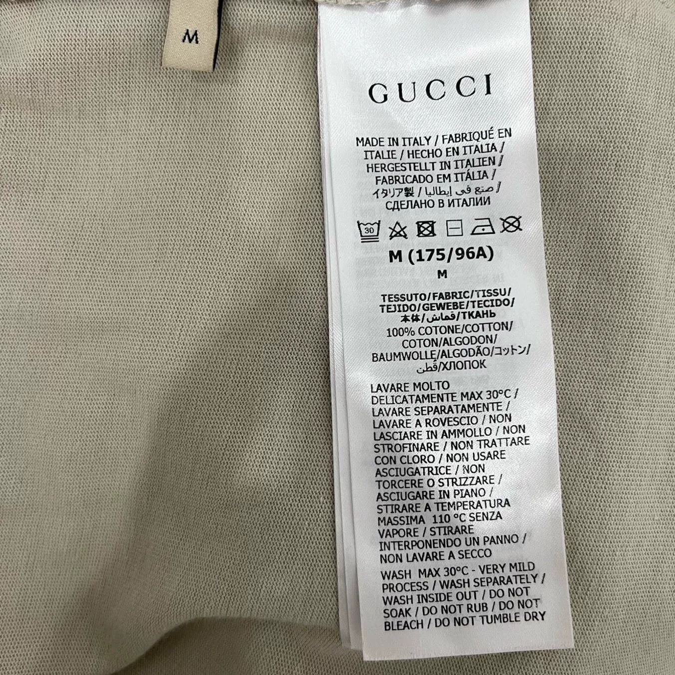Gucci Gucci Beige Letter Print Short Sleeve Size US M / EU 48-50 / 2 - 6 Thumbnail