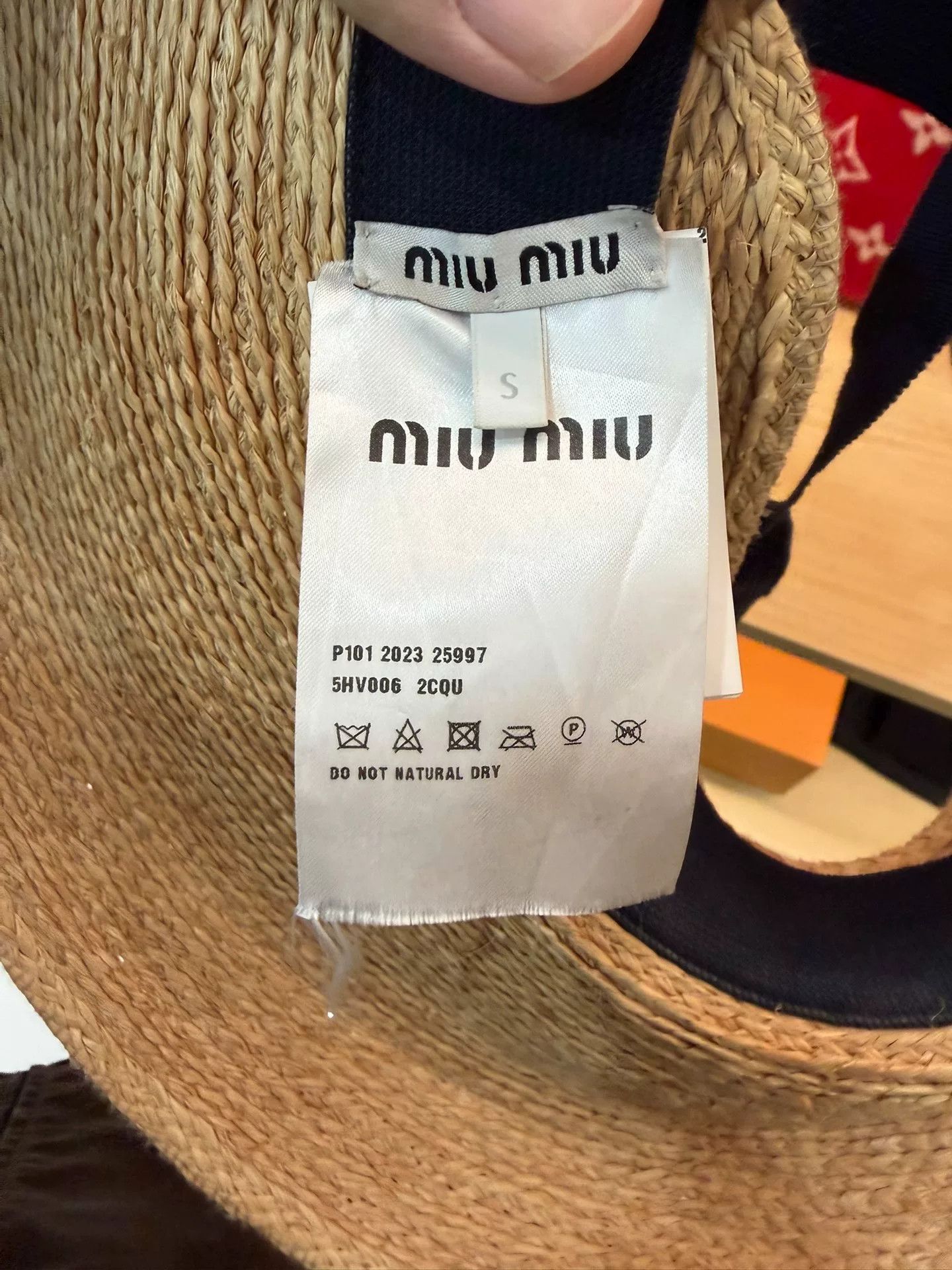 Miu Miu Miumiu Beige Straw Sun Hat with Logo Size ONE SIZE - 3 Thumbnail