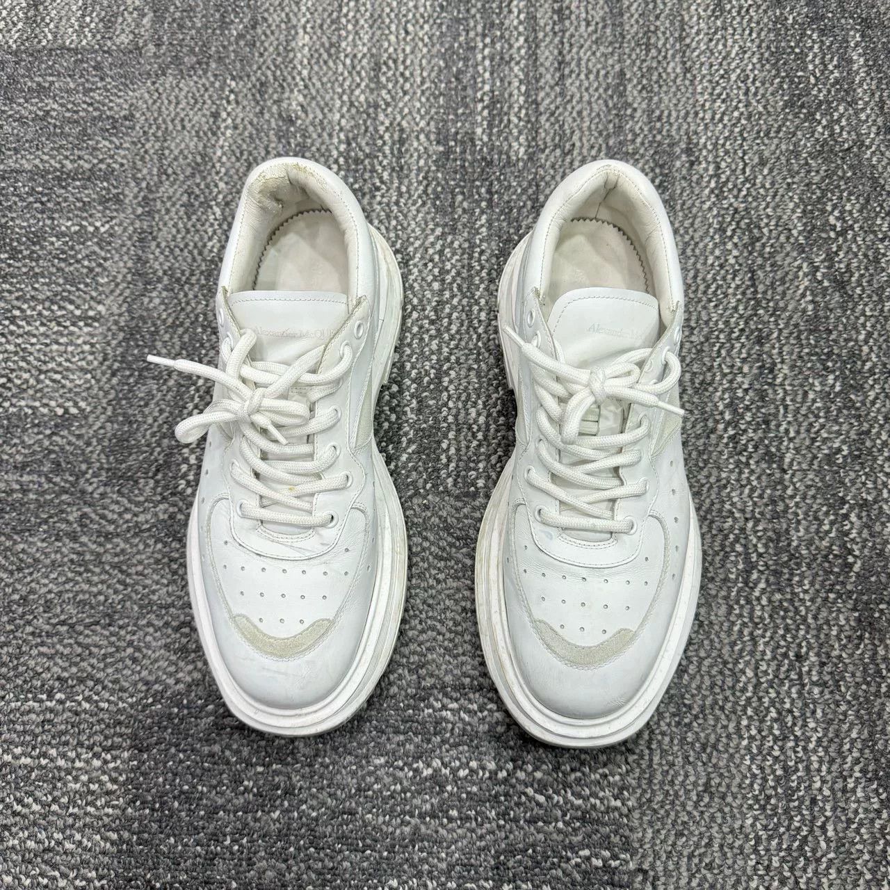 Alexander McQueen Alexander McQueen Platform Cut-Out White Sneakers Size US 10.5 / EU 43-44 - 2 Thumbnail