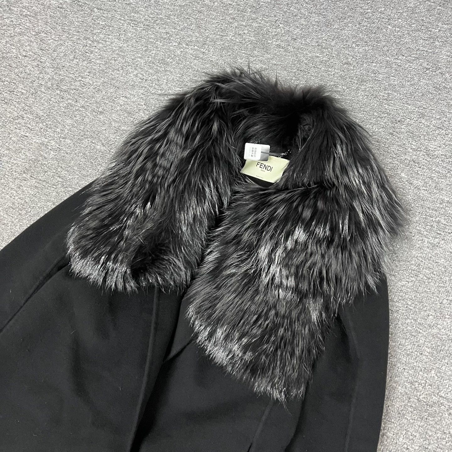 Fendi Fendi Black Fox Fur Collar Cashmere Coat Size S / US 4 / IT 40 - 3 Thumbnail