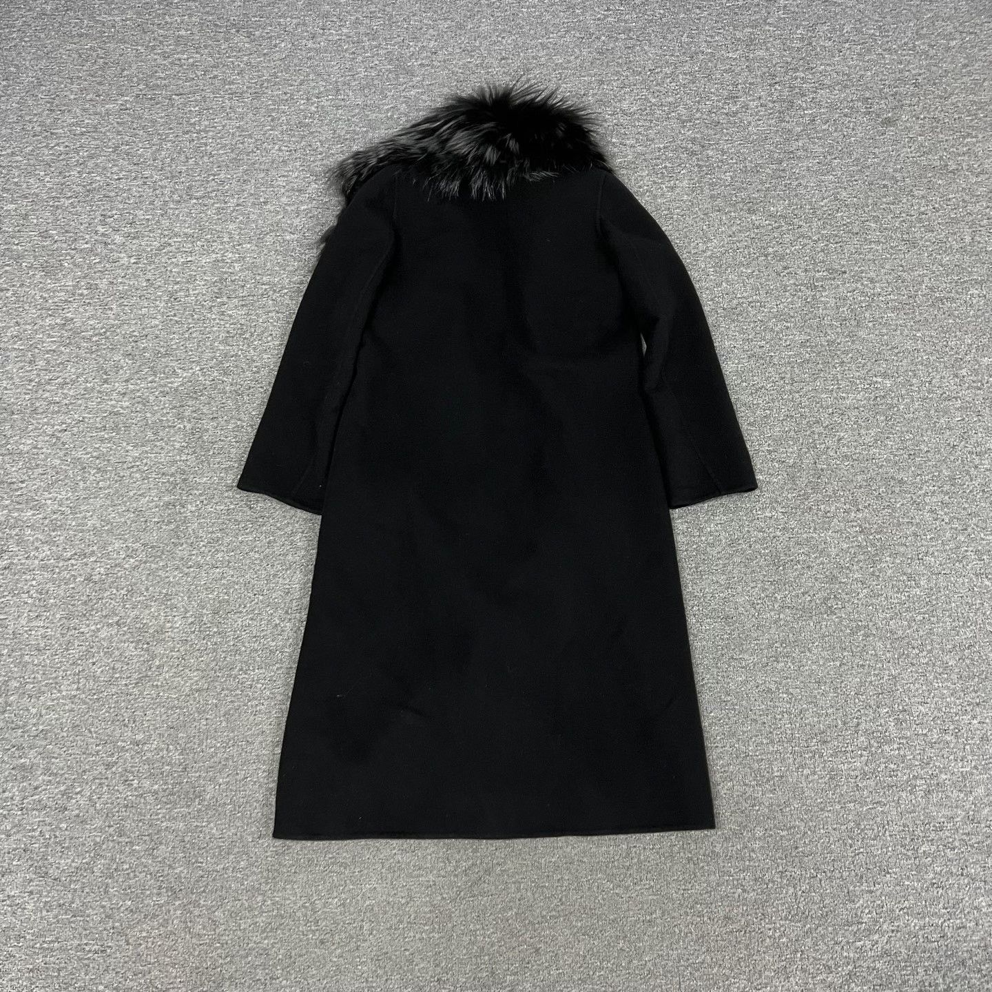 Fendi Fendi Black Fox Fur Collar Cashmere Coat Size S / US 4 / IT 40 - 2 Thumbnail