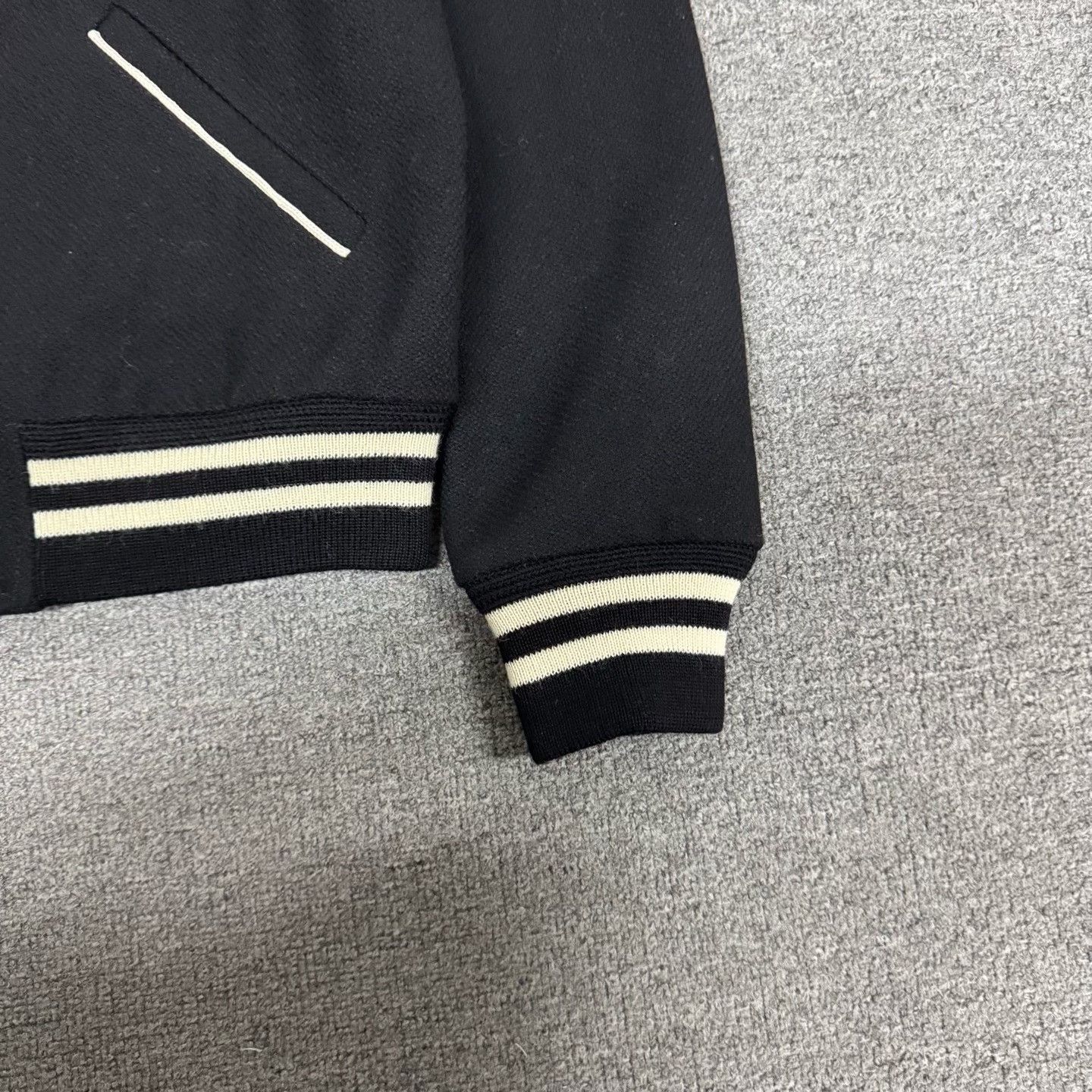 Saint Laurent Paris Saint Laurent Zebra Stripe Wool Baseball Jacket Size US S / EU 44-46 / 1 - 3 Thumbnail